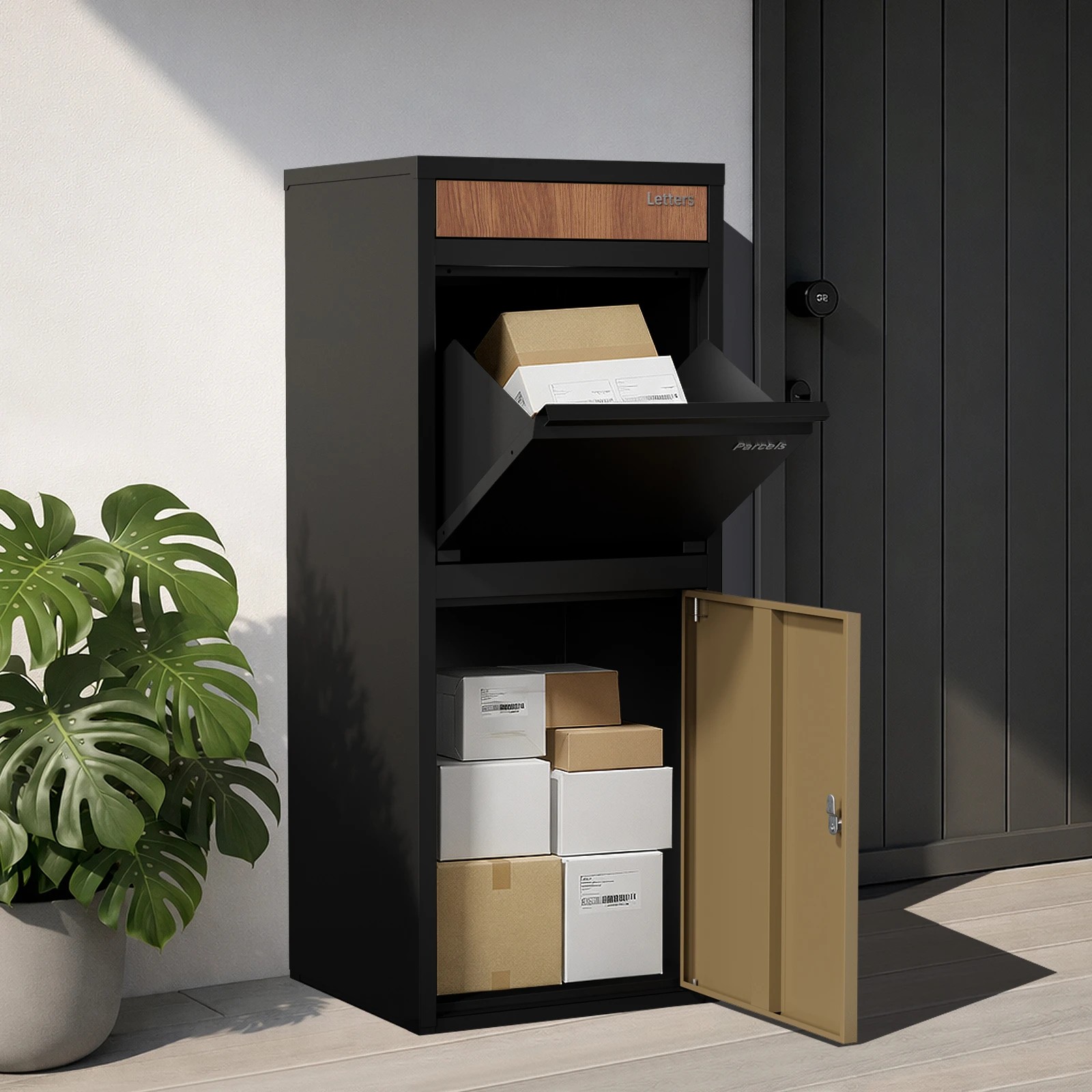 3 Oikiture Steel Parcel Letterbox Drop Box Package Lockable Storage - Multi, 3 of 5