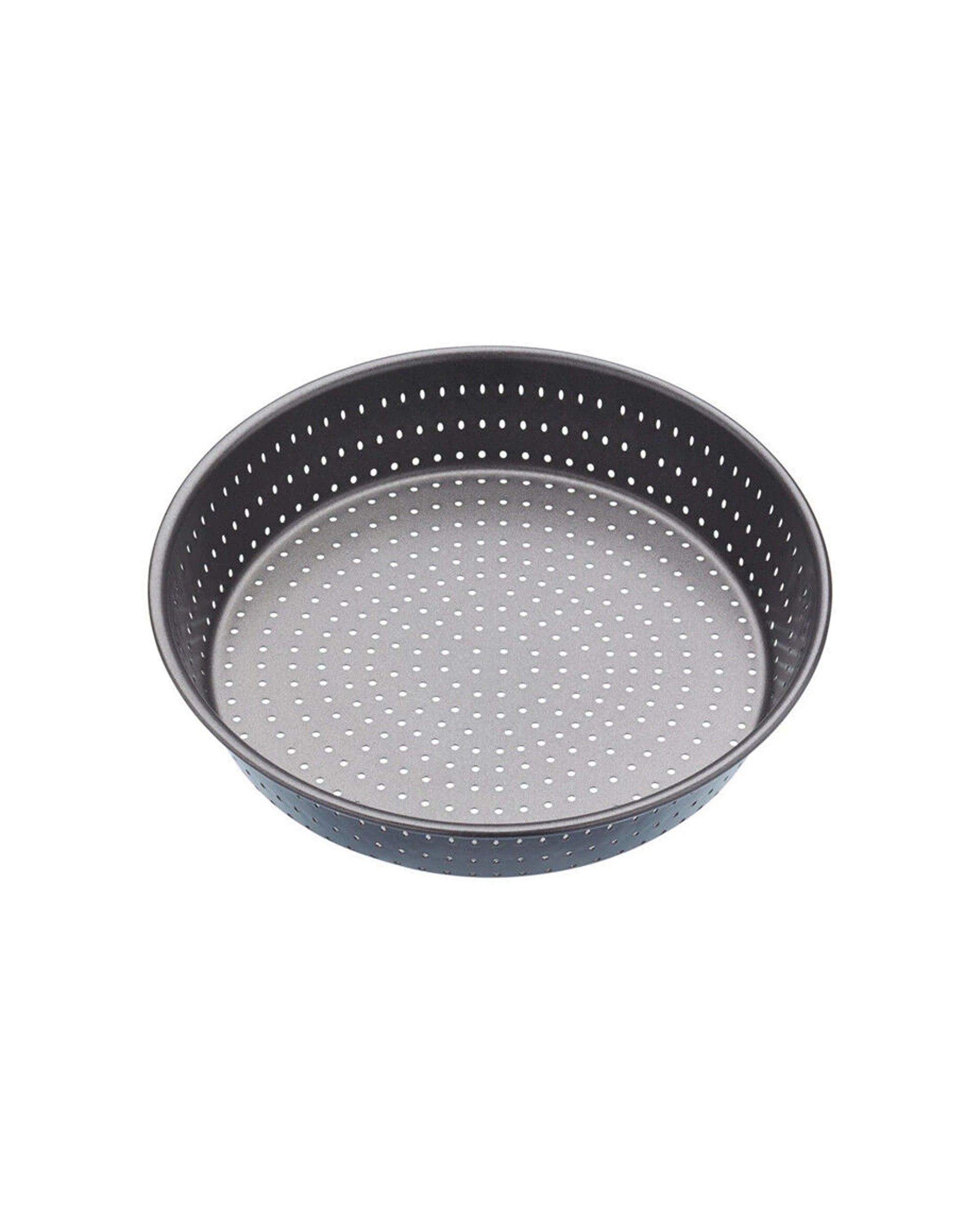 2 Mastercraft 2x Crusty Bake 24cm Non-Stick Deep Pie Tart Tin Perforated - Black, 2 of 8