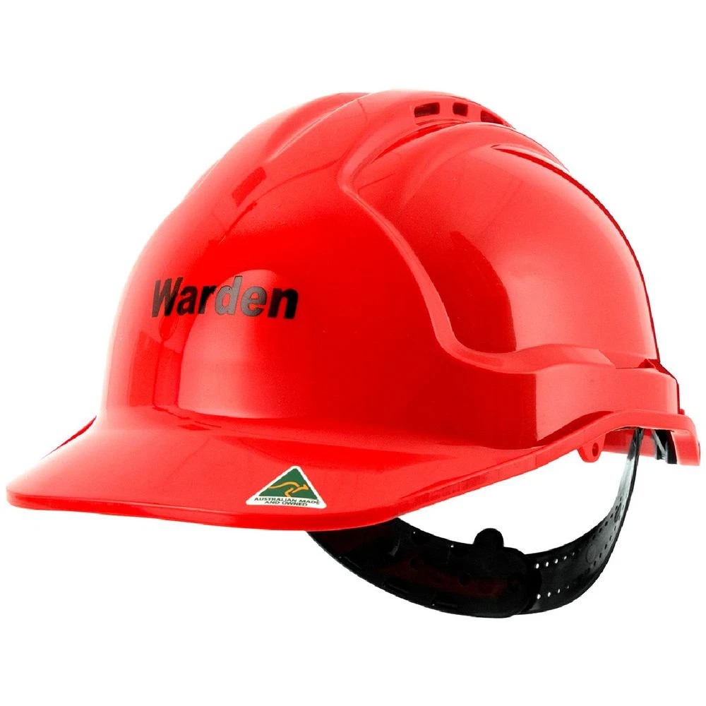 1 Tuffgard Vented Safety Hard Hat Warden Red, 1 of 1