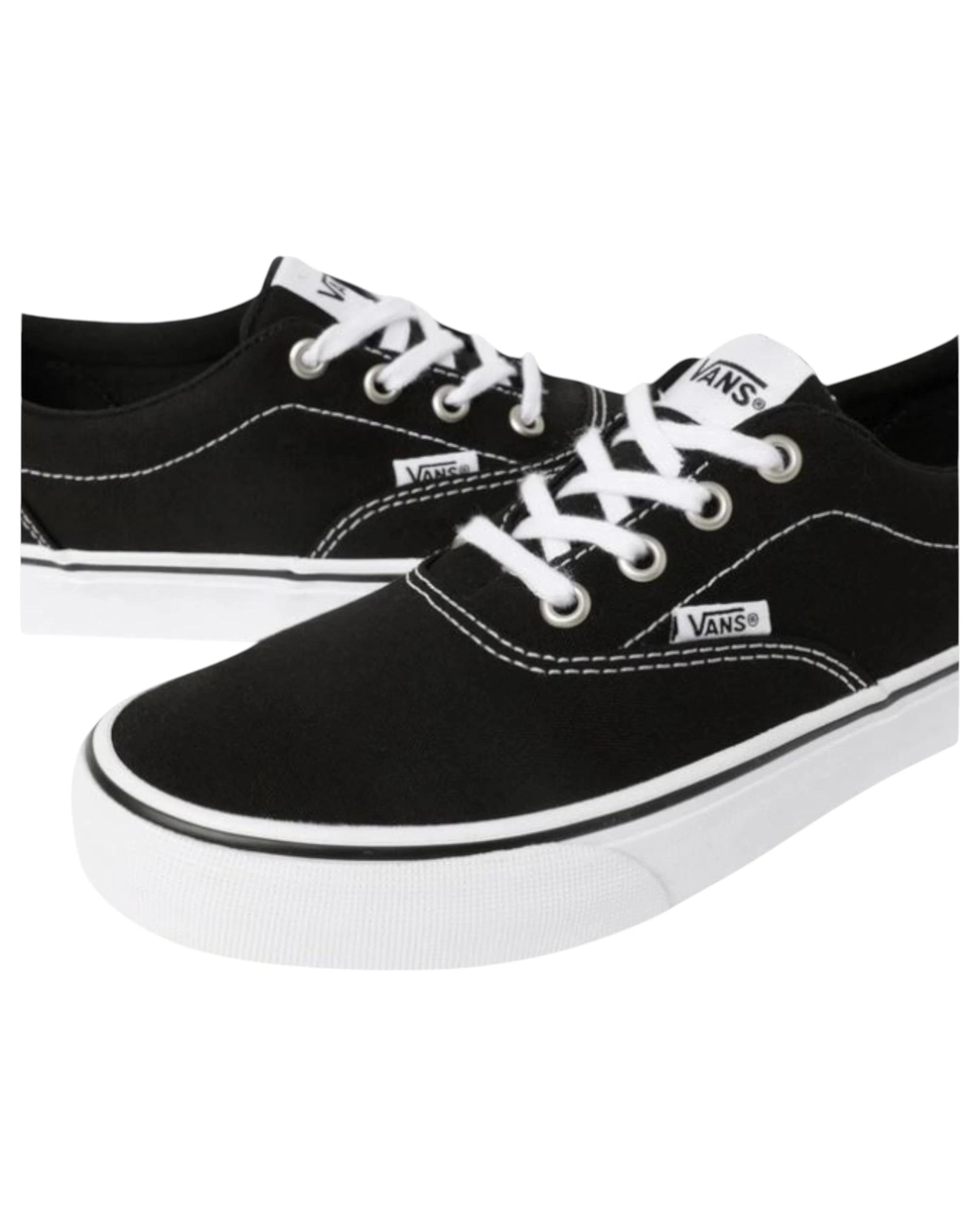 4 Vans Womens Doheny Canvas Black/White Classic Lace Up Shoes BLACK/WHITE, 4 of 5