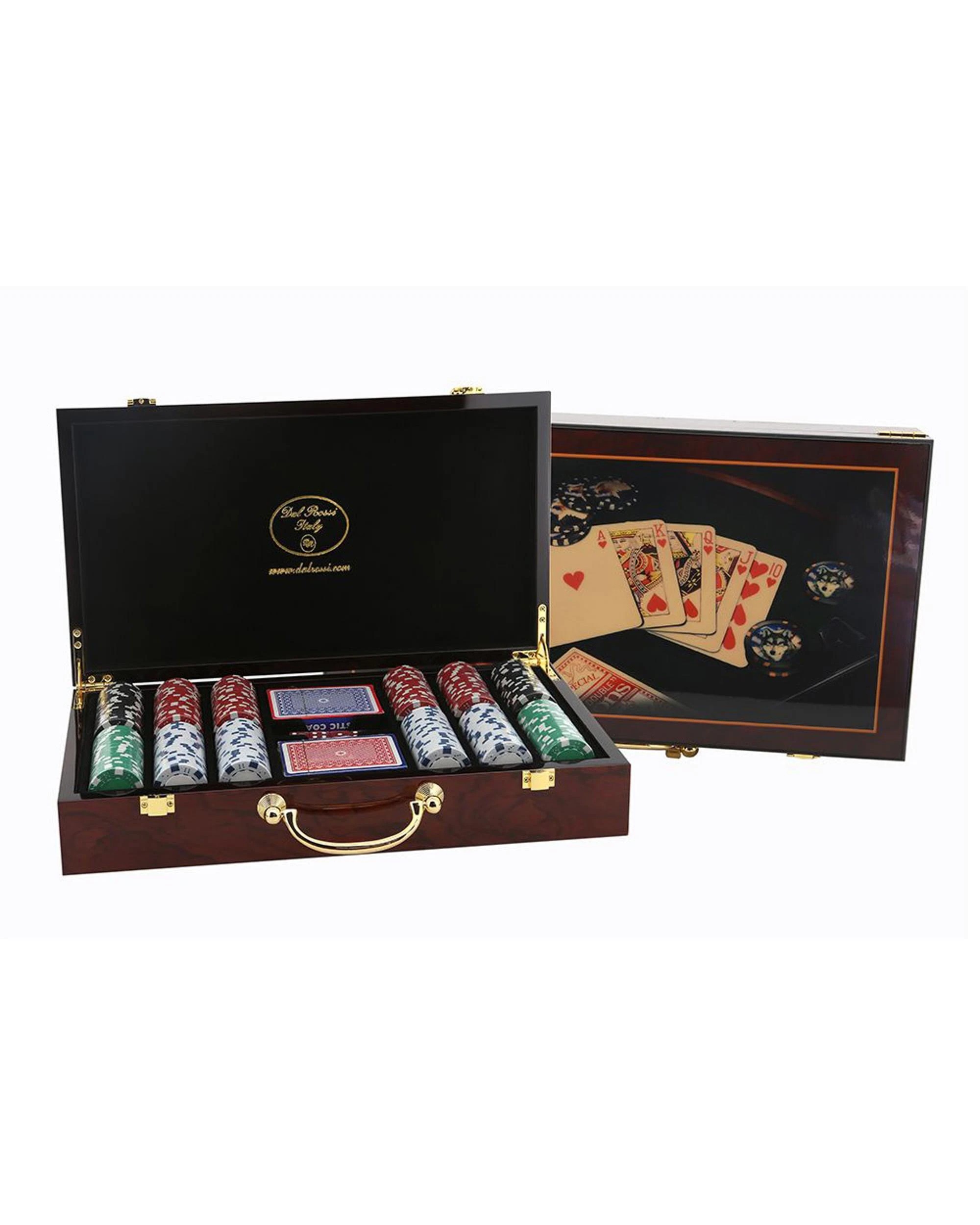 1 Dal Rossi Las Vegas Poker Set with Wooden Case, 1 of 3