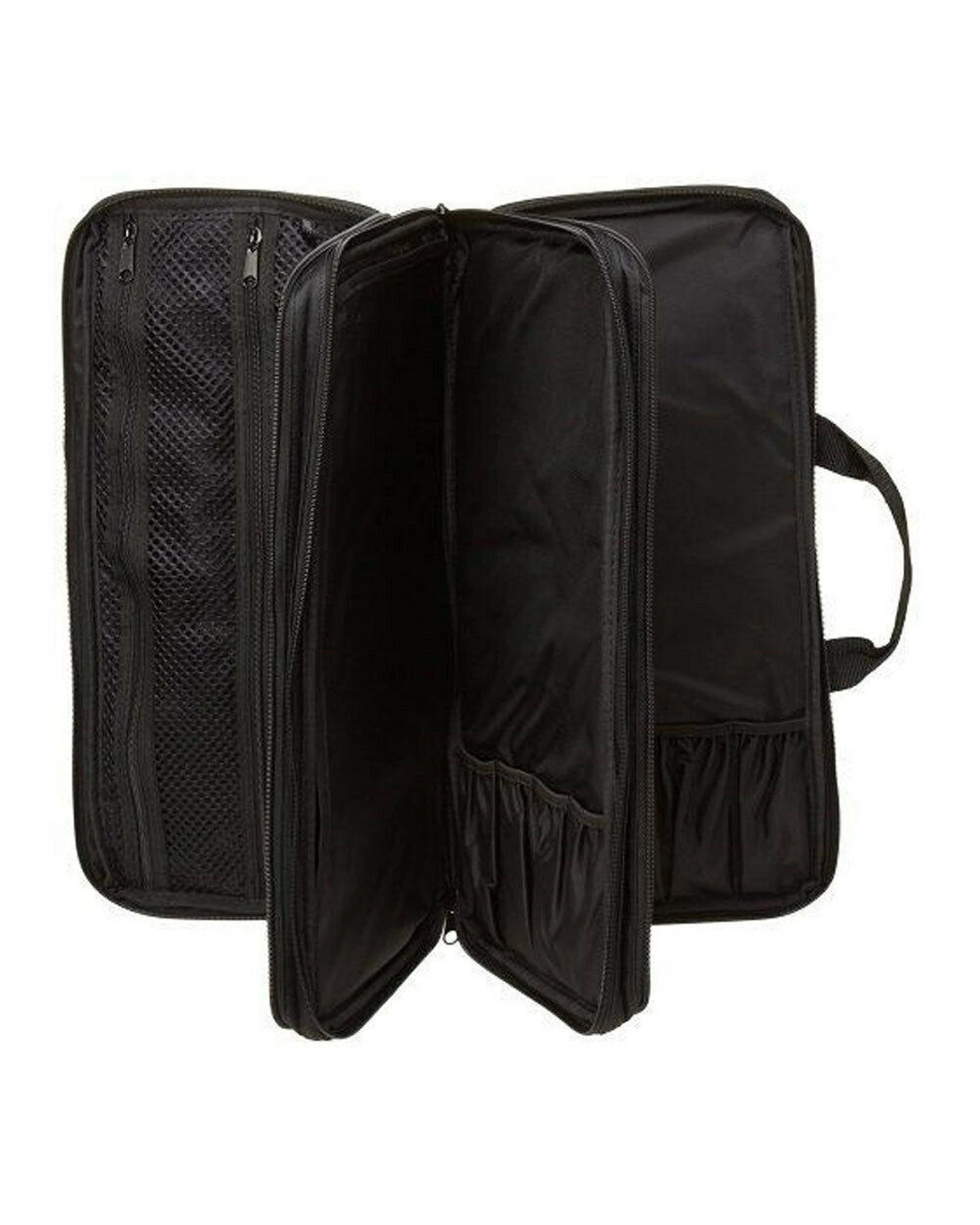 2 ChefTech 18 Pocket Knife Roll Storage Knives Bag wStrap  Black, 2 of 3