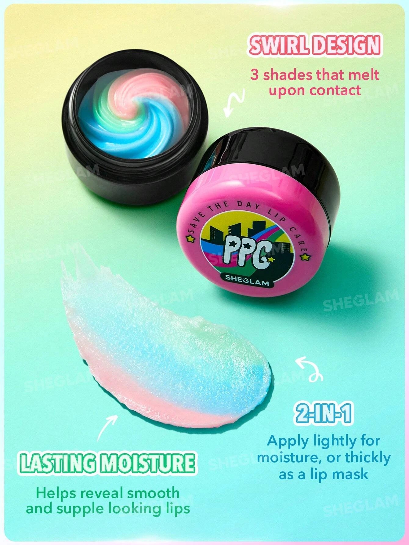 2 The Powerpuff Girls x SHEGLAM Save The Day Lip Care, 2 of 5