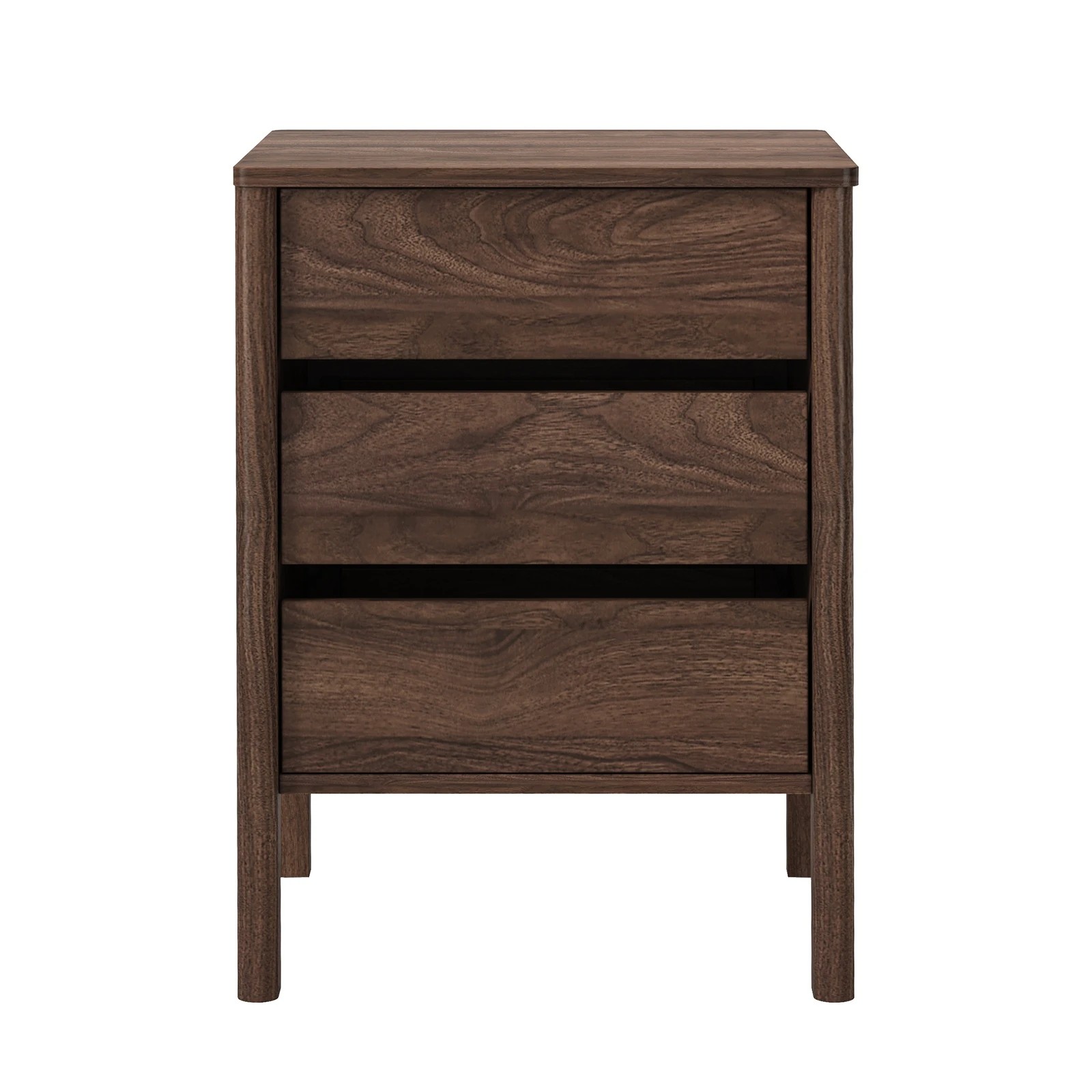 7 Oikiture 2x Bedside Table 3 Drawers Side Table Nightstand Handle-free - Brown, 7 of 9