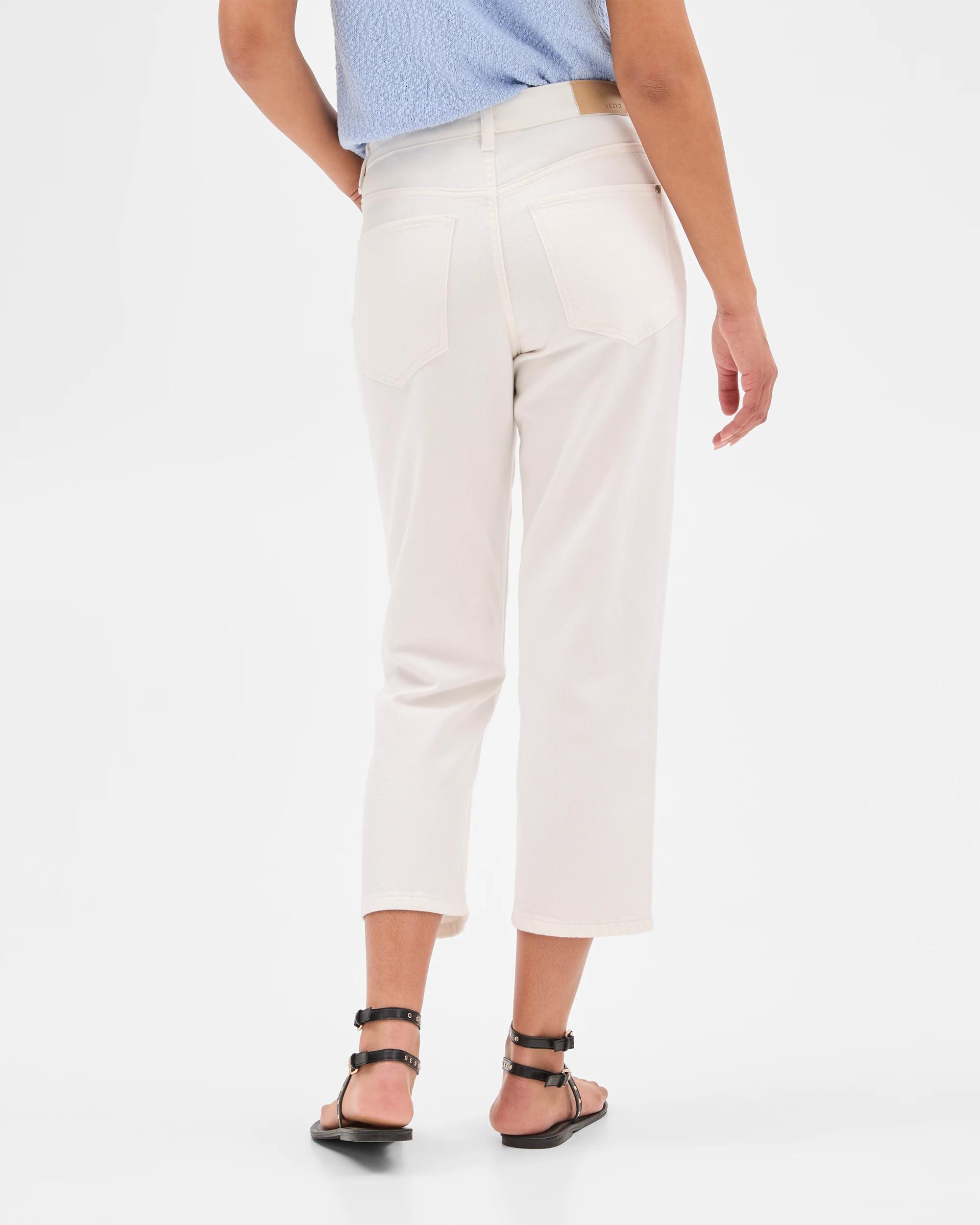 3 Target Mid Rise Crop Length Straight Denim Jeans - Bella WHITE, 3 of 5
