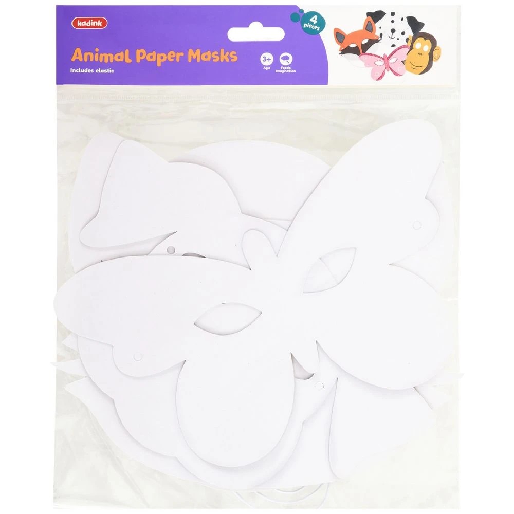1 Kadink Animal Paper Masks with Elastic 4 Pack, 1 of 3