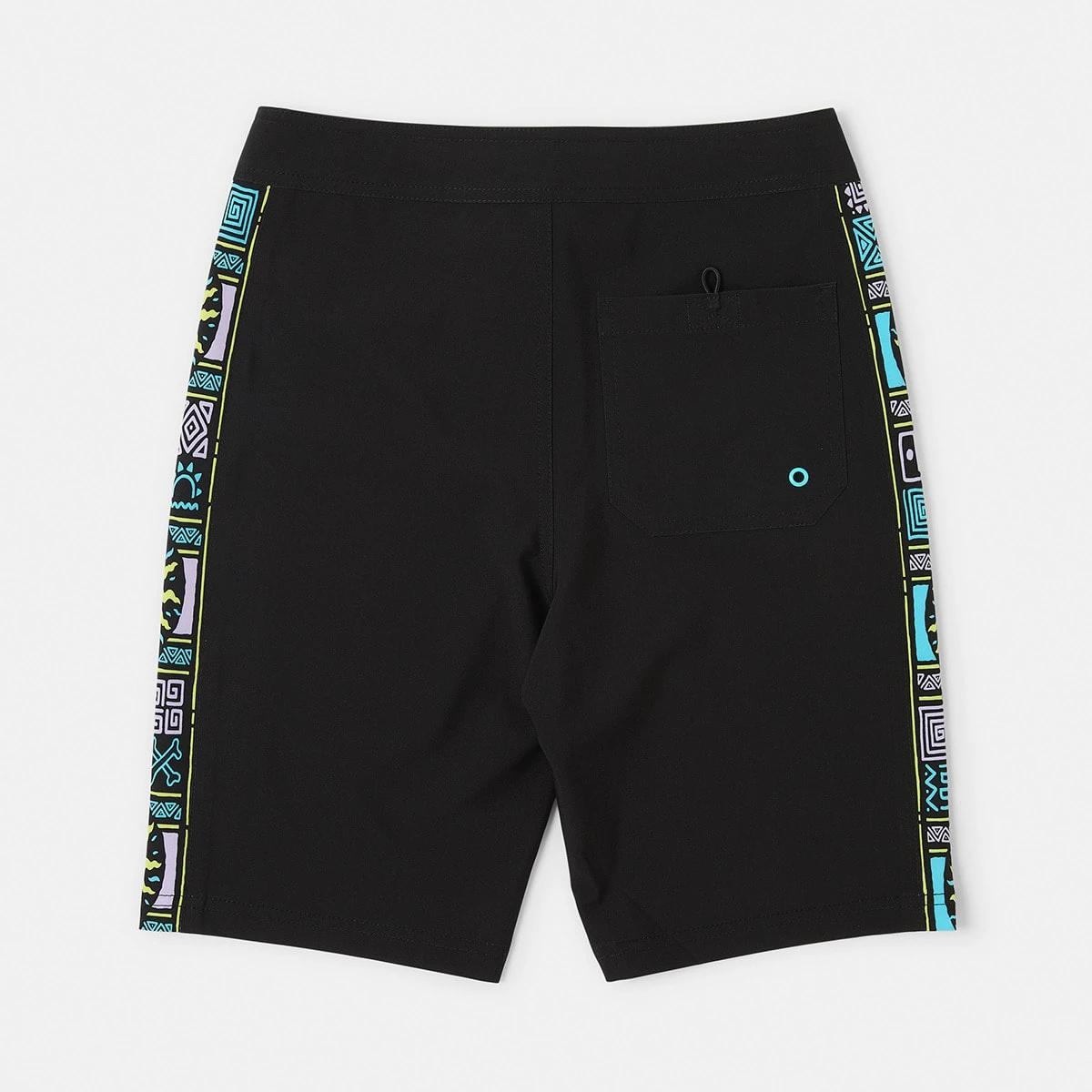 8 Panel Print Swim Shorts Black, 8 of 8