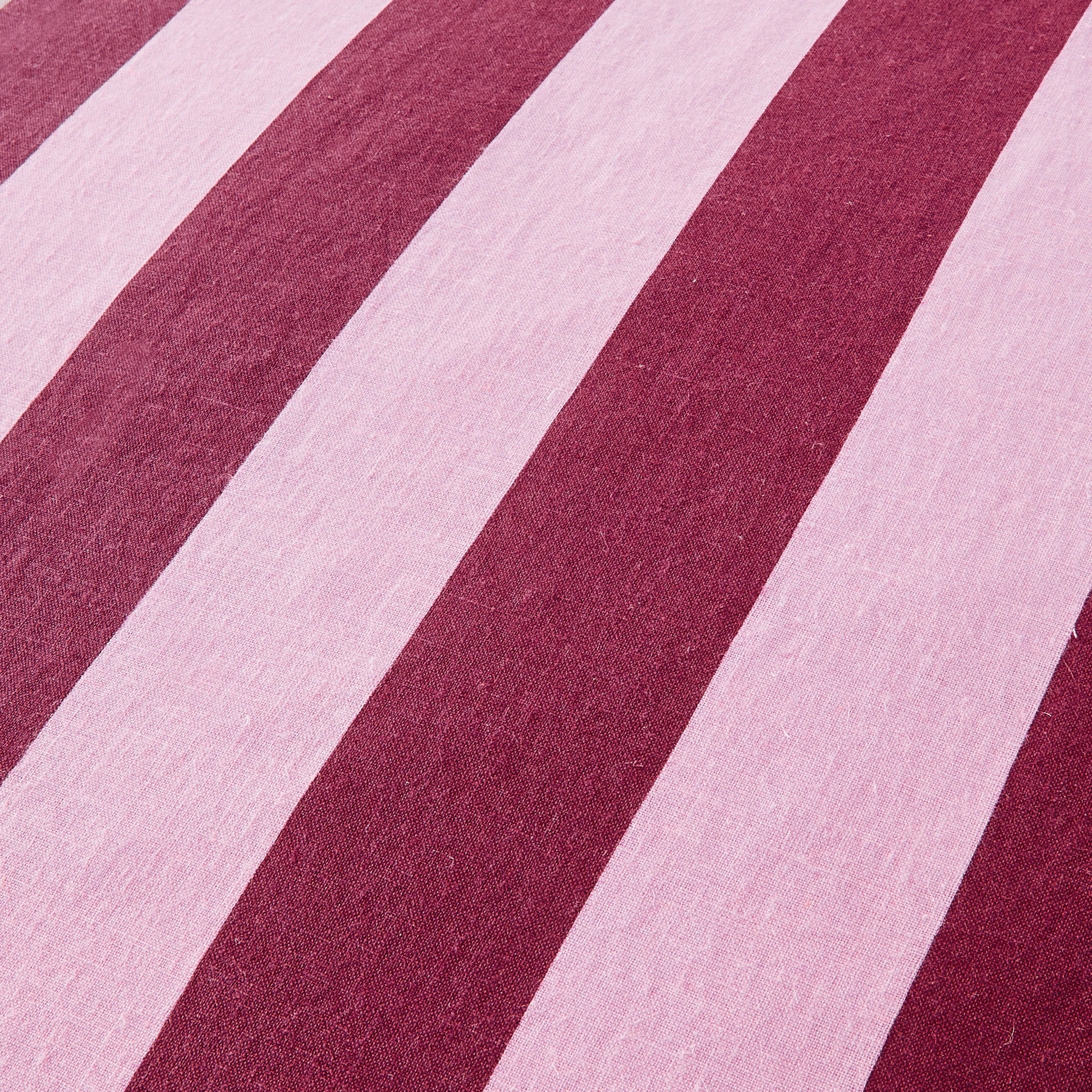 7 Stripe Cotton Linen Reversible Quilt Cover Set - King Bed, Berry, 7 of 7