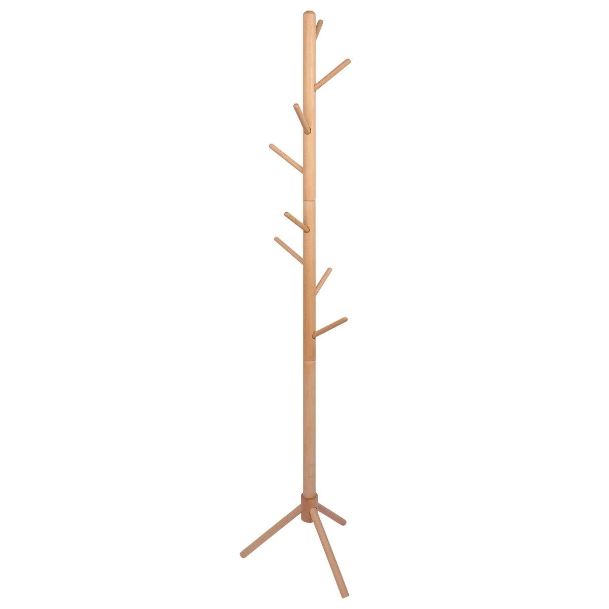 2 AUSWAY Coat Rack Stand Wooden Freestanding Entryway Home Hall Tree Organiser, 2 of 3