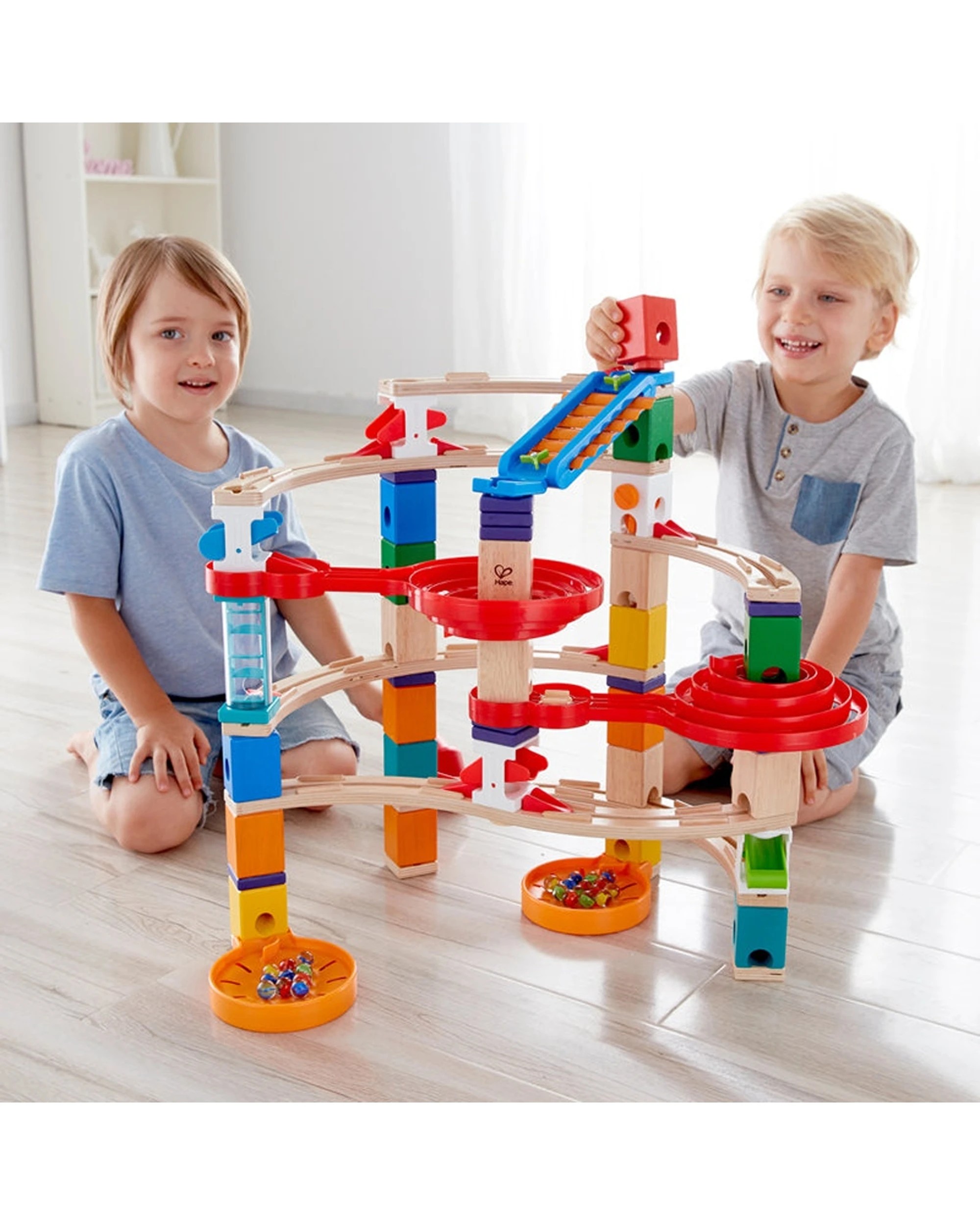 5 Hape Quadrilla Super Spirals Marble Run Xylophone Rail Control Blocks Toy - Multi, 5 of 5