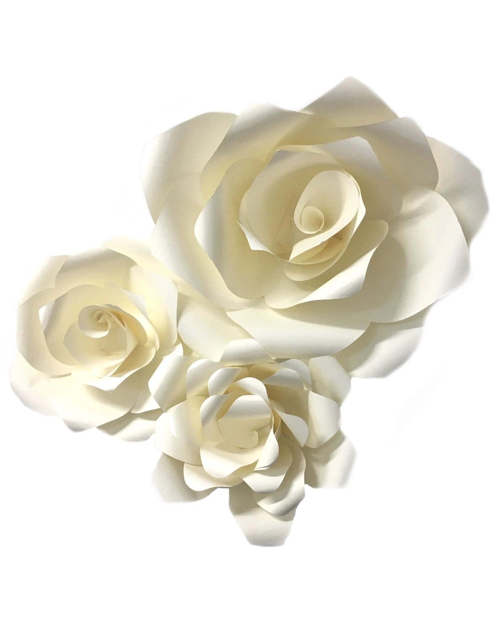 3 Oceana Handmade Paper Rose Kit 30cm - White, 3 of 3