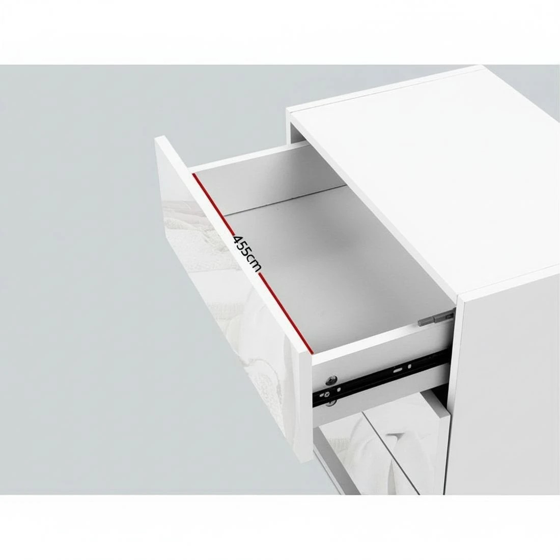 5 Artiss Bedside Table LED 3 Drawers - White, 5 of 5