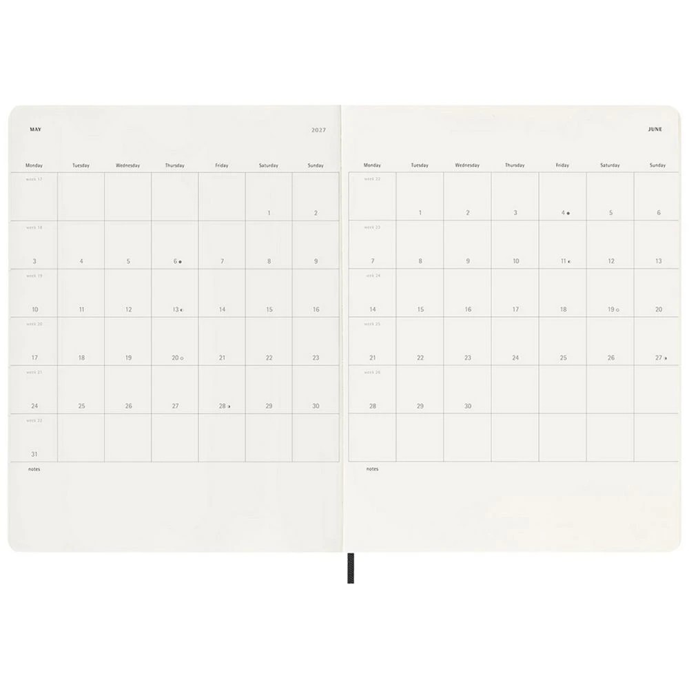 5 Moleskin B5 XLarge Week to View 2027 Diary Black, 5 of 7