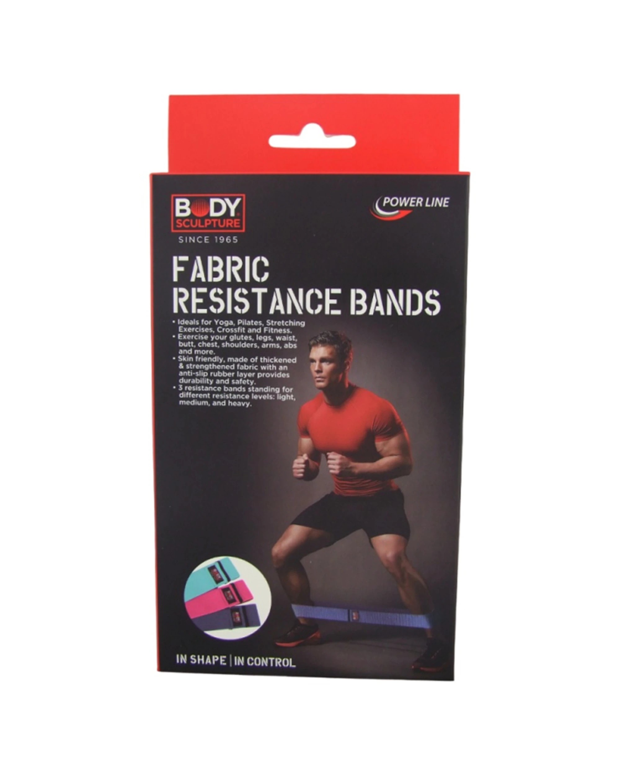 1 Body Sculpture 3pc Fabric Fitness Resistance Bands With 3 Levels S/M/L - Multi, 1 of 3
