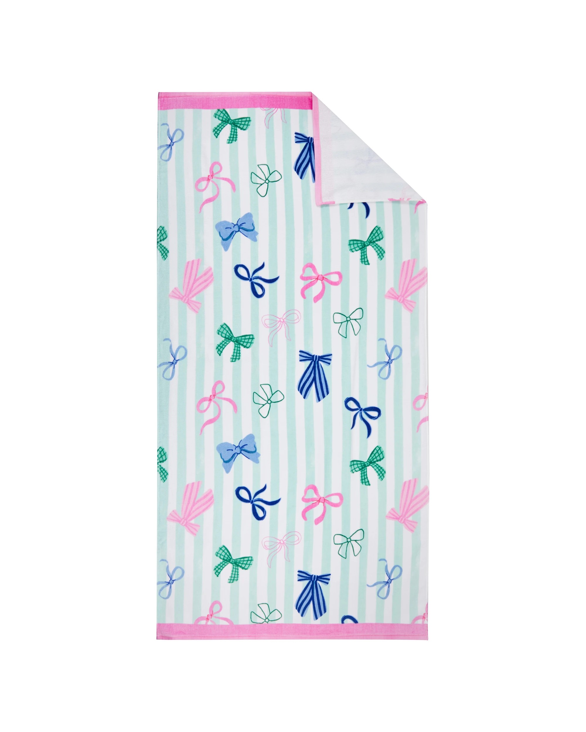4 Cotton Velour Beach Towel - Bows, 4 of 6