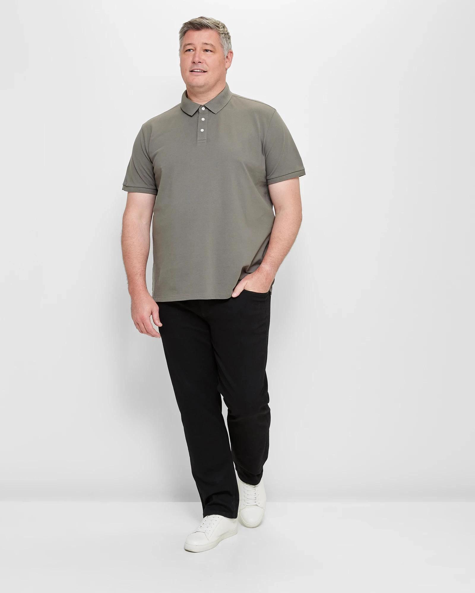 2 Target Man Plus Plus Size Pique Polo Top GUNMETAL, 2 of 5