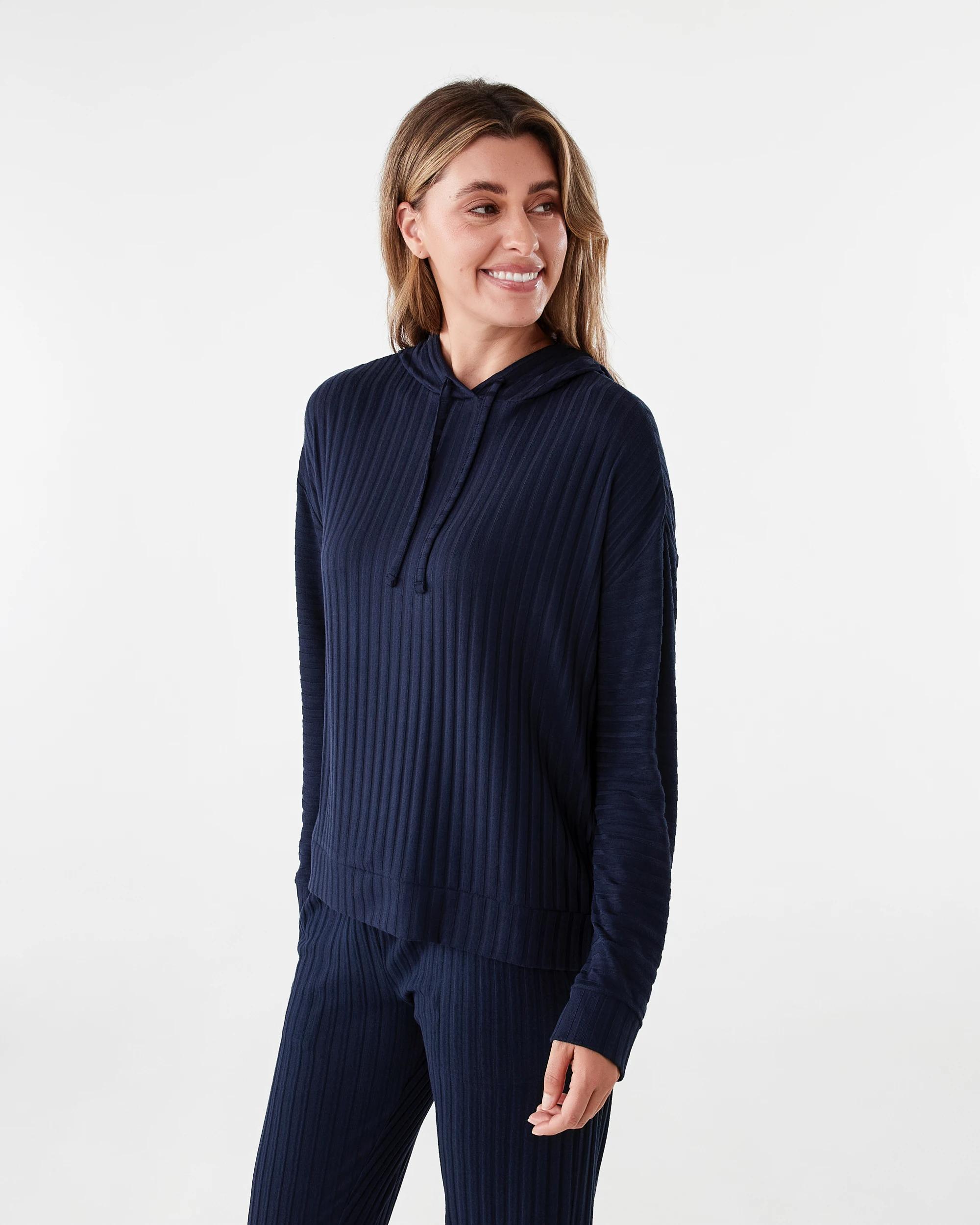 2 Long Sleeve Hooded Lounge Top Navy Blaze, 2 of 8