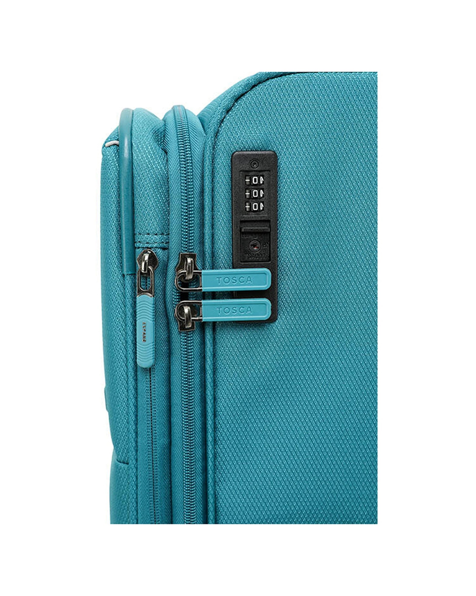 4 Tosca 3Pc So-Lite 2-Wheel Suitcase Travelling Luggage Trolley Set - Blue, 4 of 5