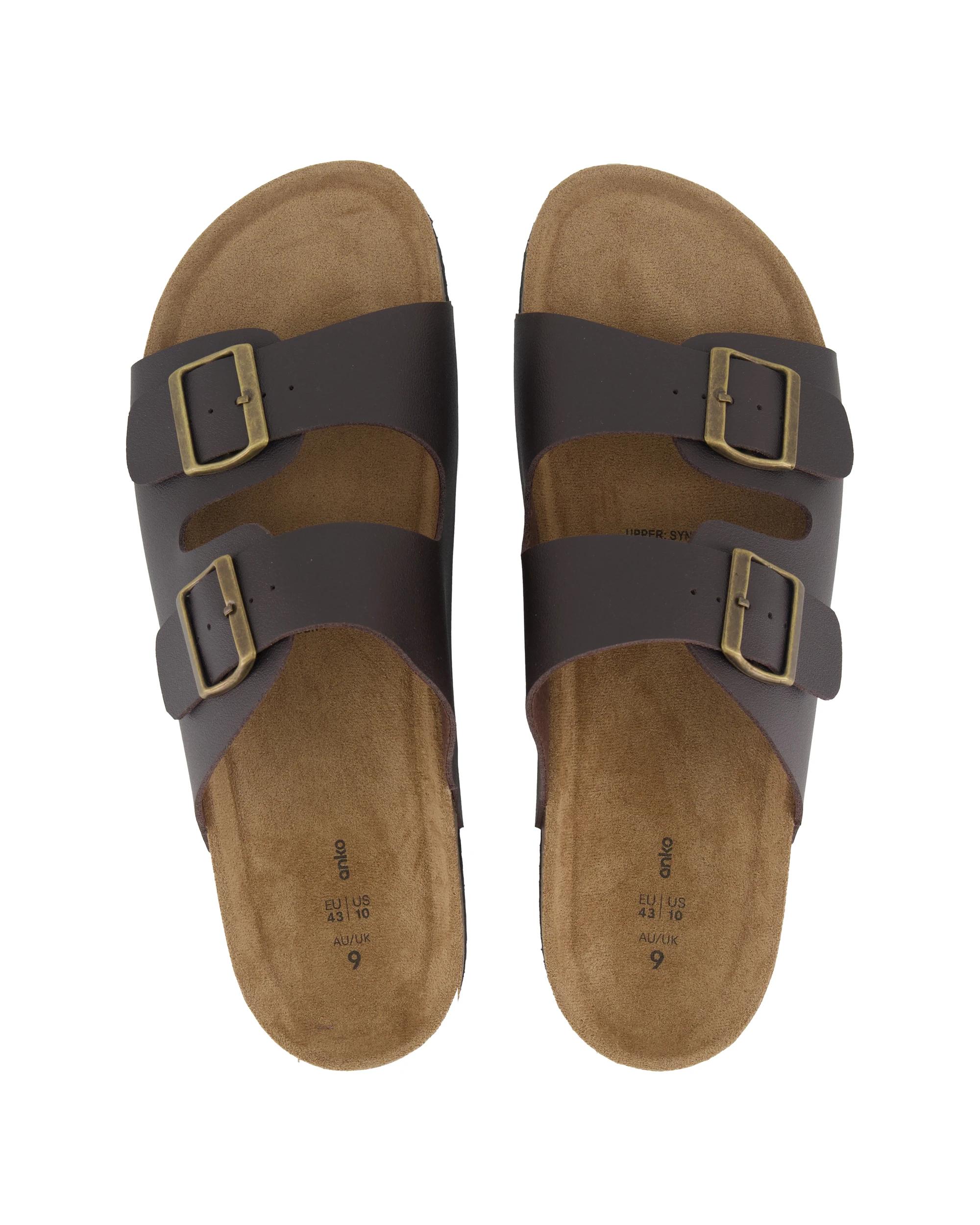 2 Double Buckle Slides Brown, 2 of 3
