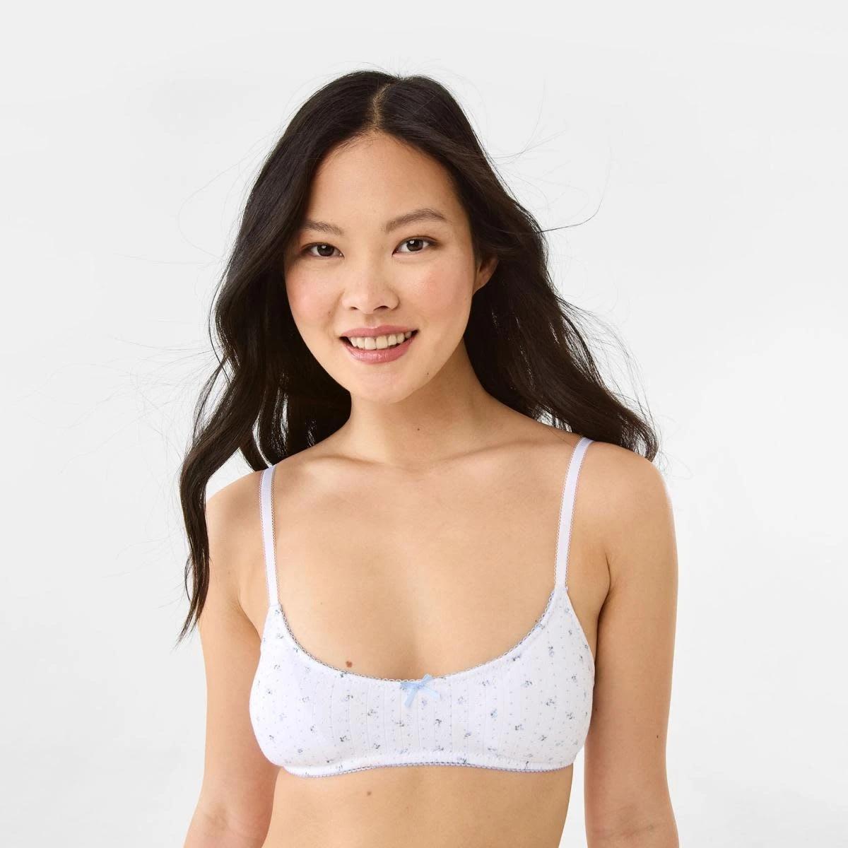 1 Pointelle Scoop Crop FLORAL DOT BRUNI BLUE, 1 of 7