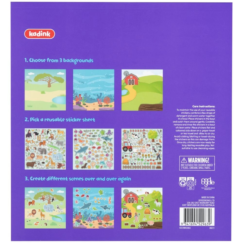 2 Kadink Reuseable Sticker Activity Pad Animal Habitats, 2 of 5
