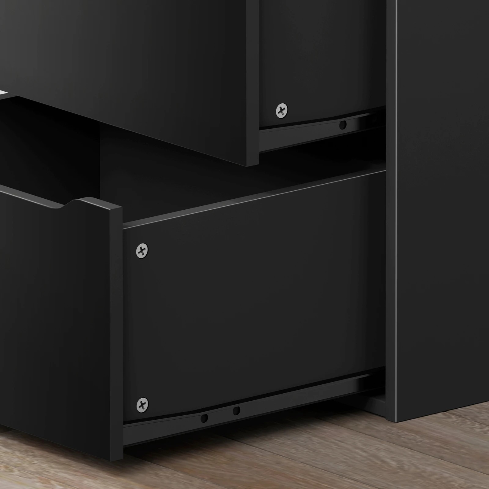 5 Alfordson Chest of 7 Drawers Office Storage Cabinet Tallboy Bedroom - Black, 5 of 10