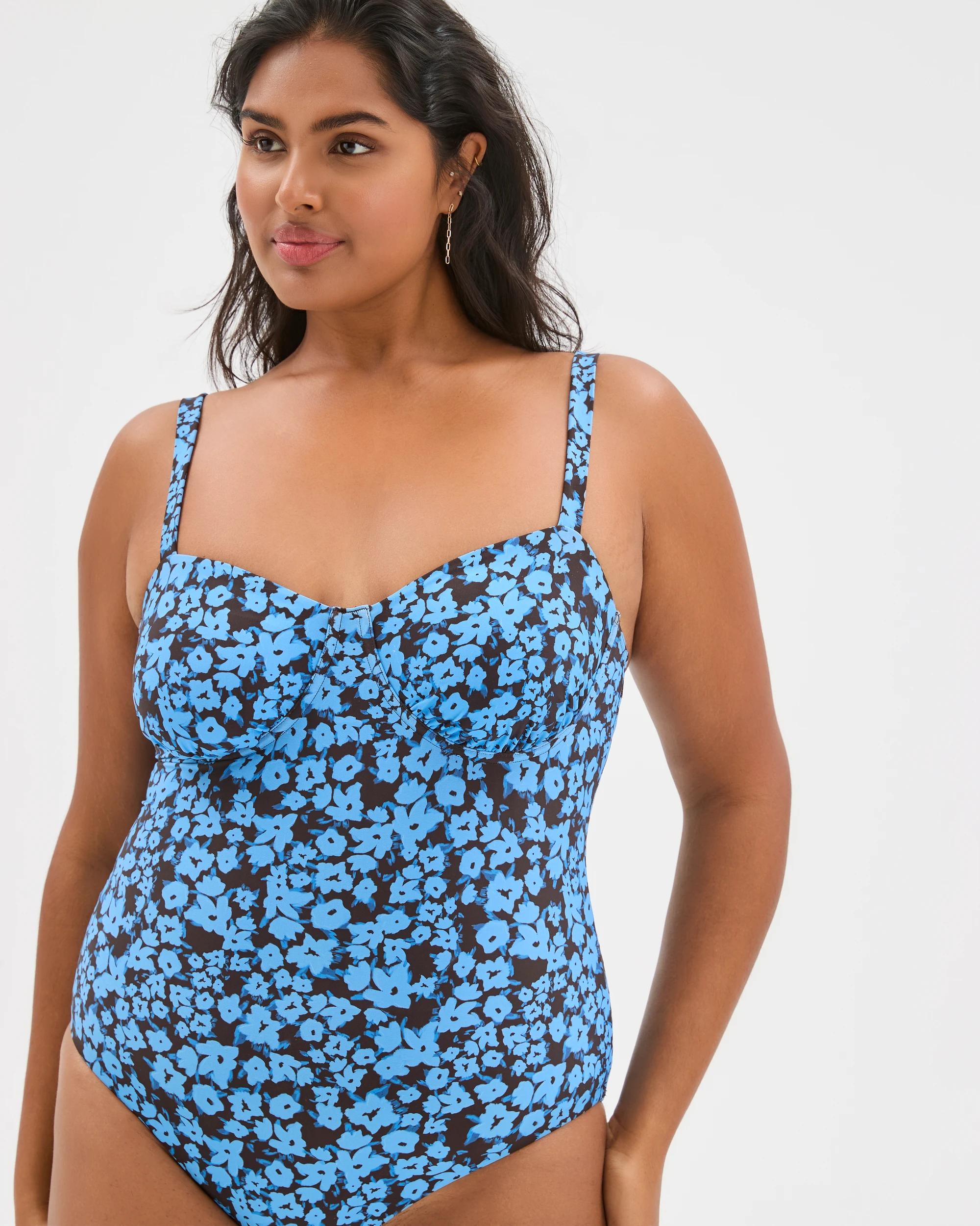 9 Target Woman Resort Demi Underwire Matte Micro One Piece Swimsuit BLUE DITSY, 9 of 9
