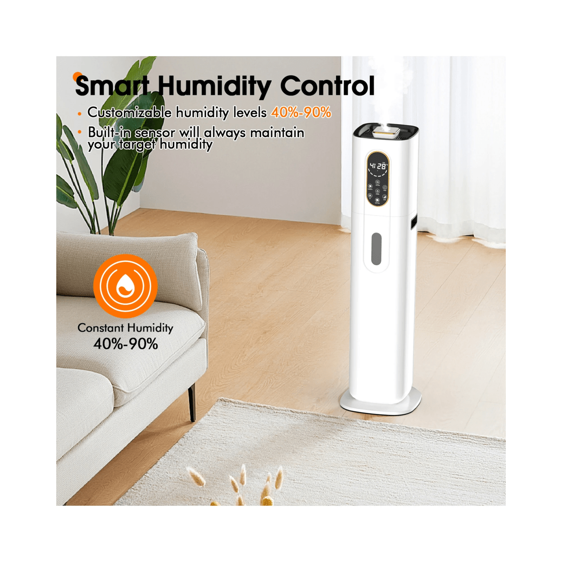 2 Advwin 10l Ultrasonic Large Humidifier Whole House, Cool & Warm Mist Humidifier For Office Workshop, Greenhouse, 2 of 8