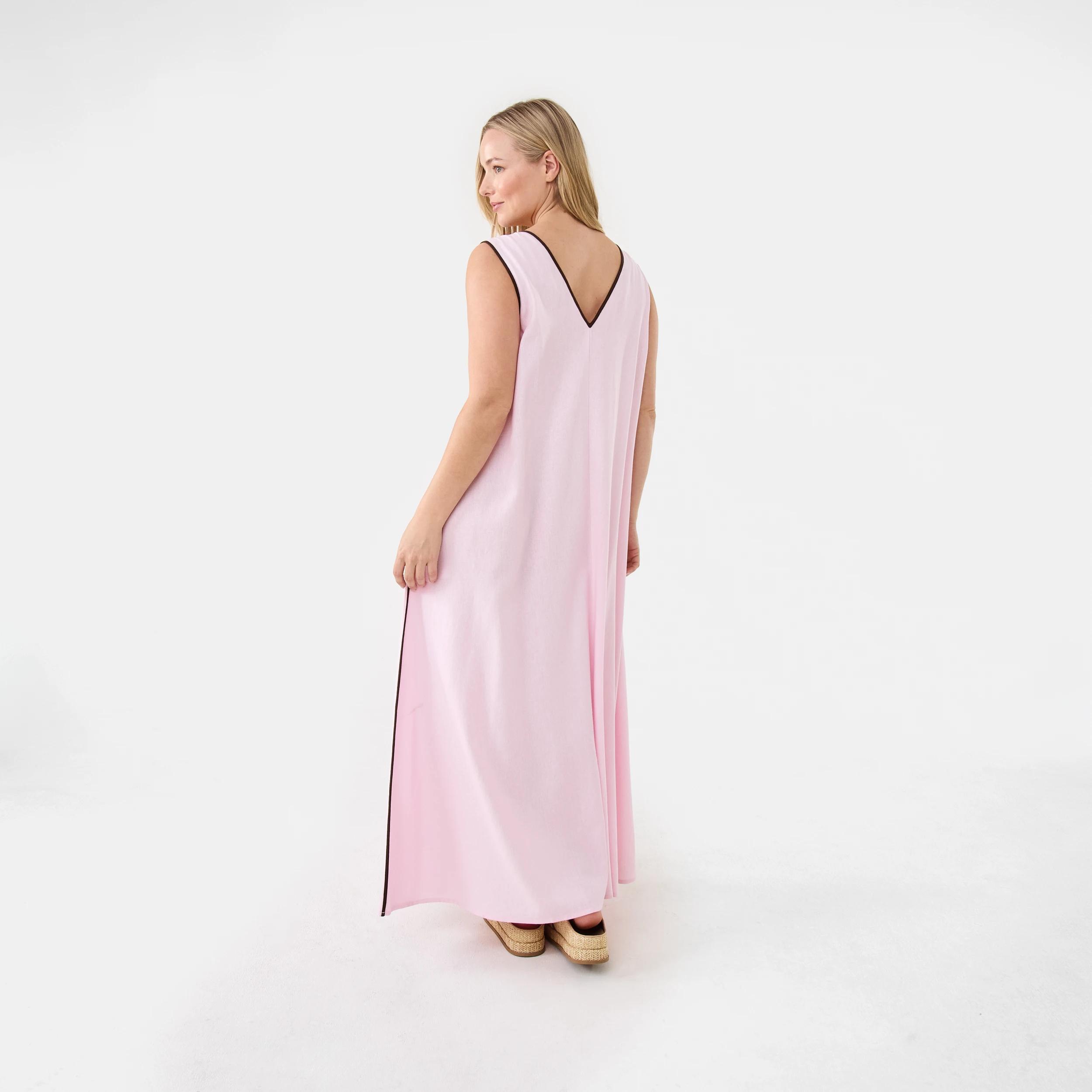 3 Sleeveless Trim Detail Maxi Dress Chery Pink, 3 of 10