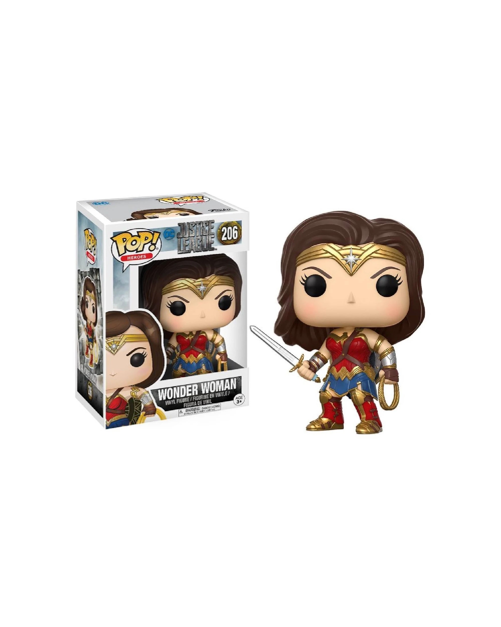 1 Pop Vinyl Figurine Justice League 2017 - Wonder Woman Vinyl Figure 10cm - Multi, 1 of 3