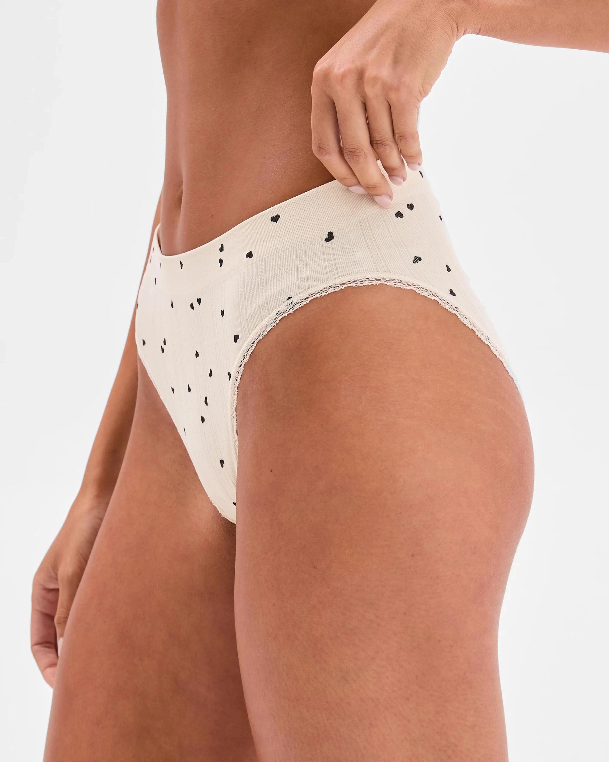 2 Lily Loves Pointelle High Waist Bikini Briefs SCATTERED HEART, 2 of 3