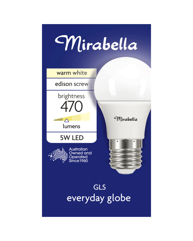 Mirabella E27 5.5W LED Warm White GLS 