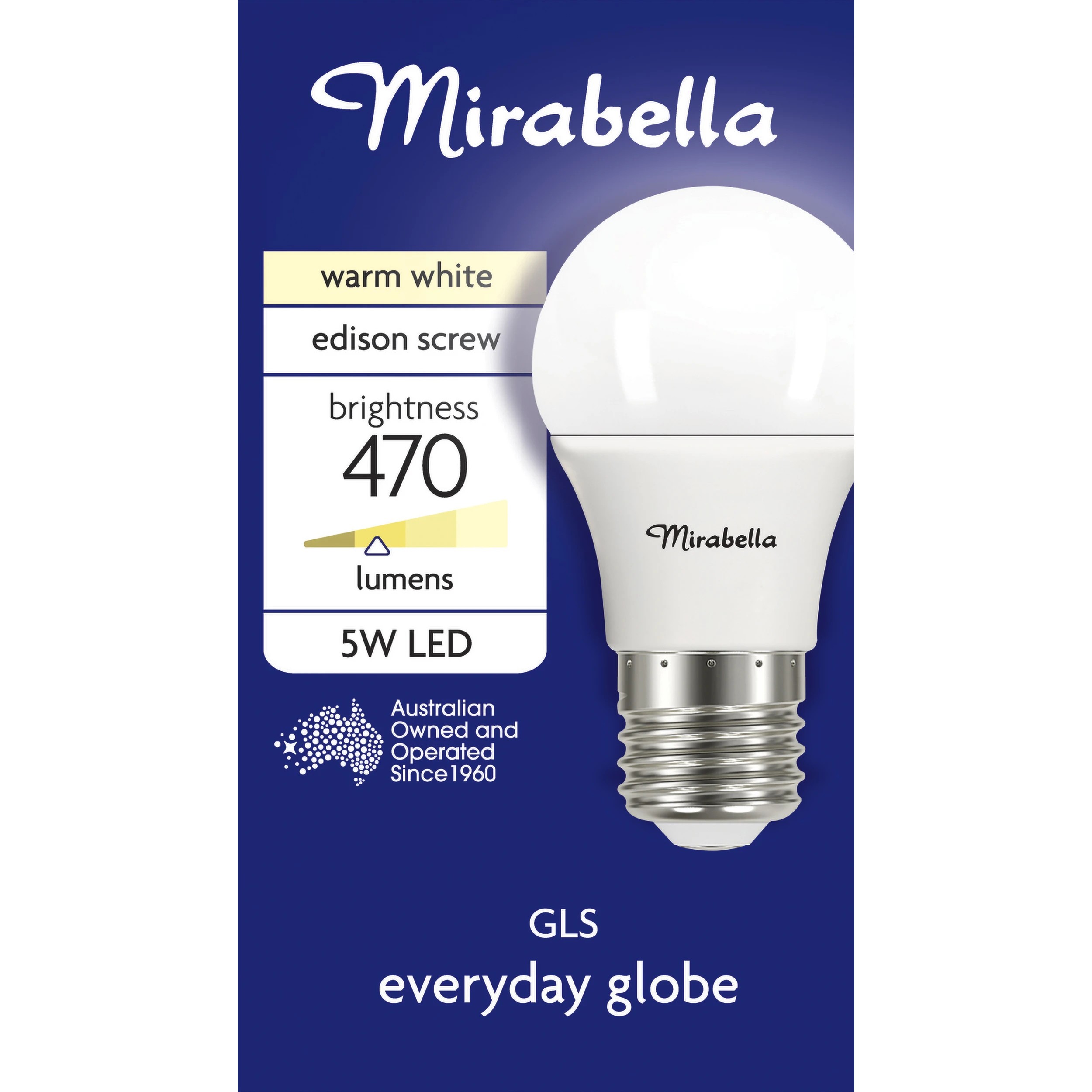1 Mirabella E27 5.5W LED Warm White GLS Bulb, 1 of 6