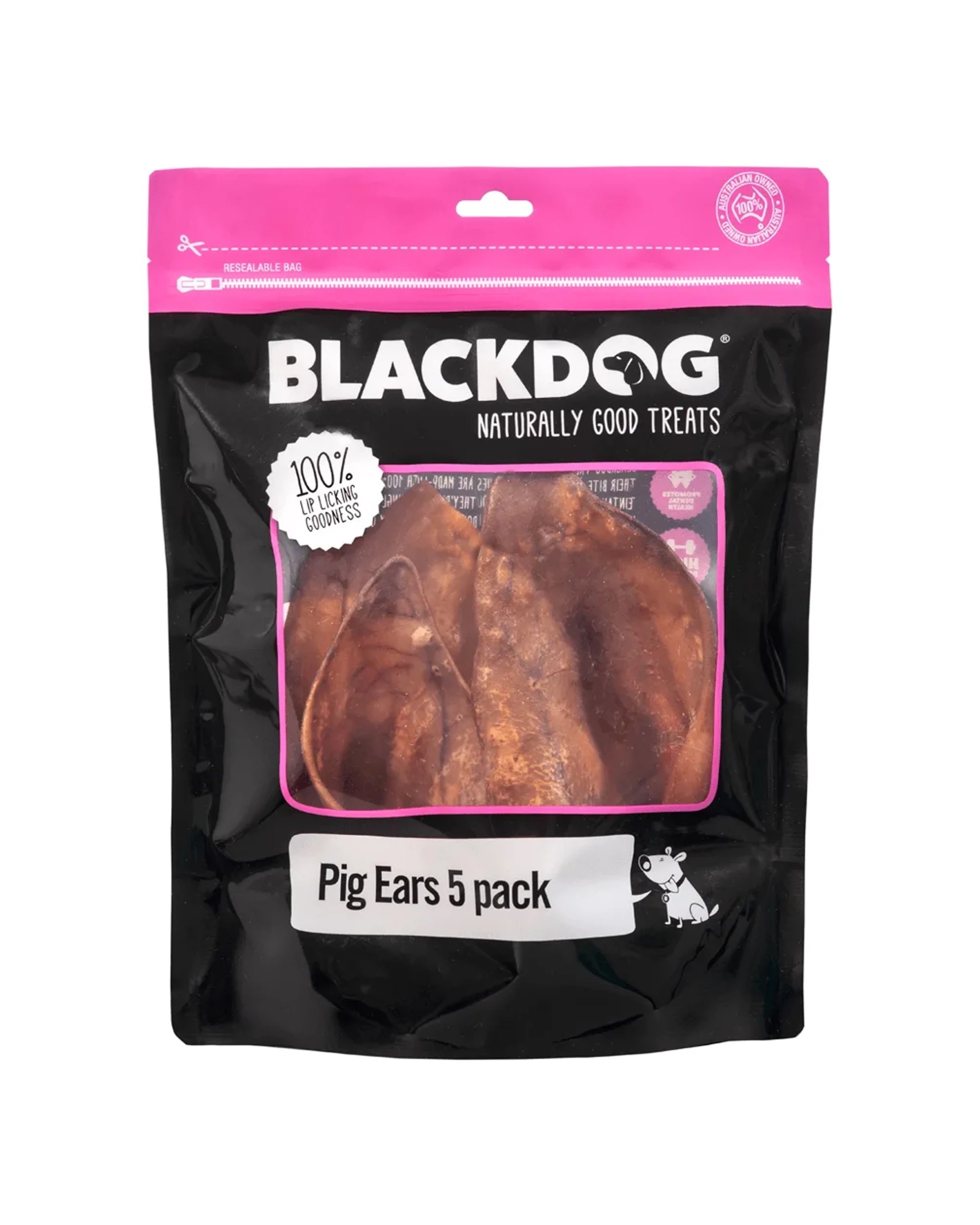 1 Blackdog 5pc Naturally Good Dog Treats Pig Ears All Natural Healthy Snacks For Dogs. - Brown, 1 of 3