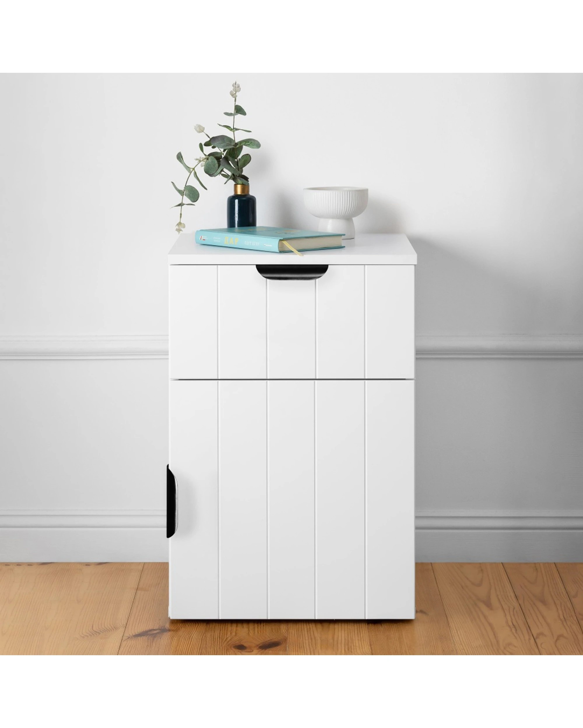 3 European Cabinetry Porto VJ Panel Front Bedside Table Pull Handle - White, 3 of 4