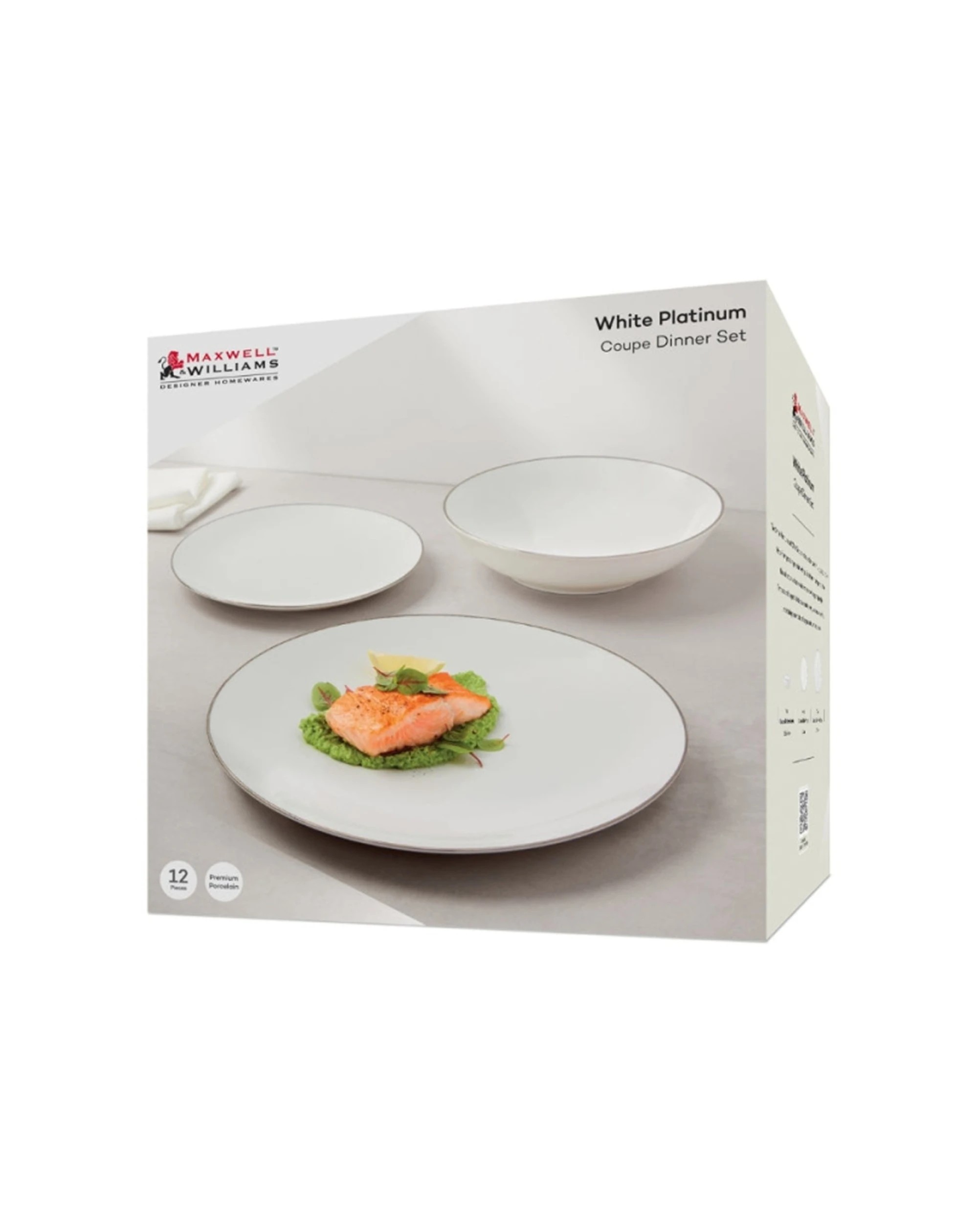 3 Maxwell And Williams 12pc Porcelain Dinner Set Coupe Platinum - White, 3 of 3