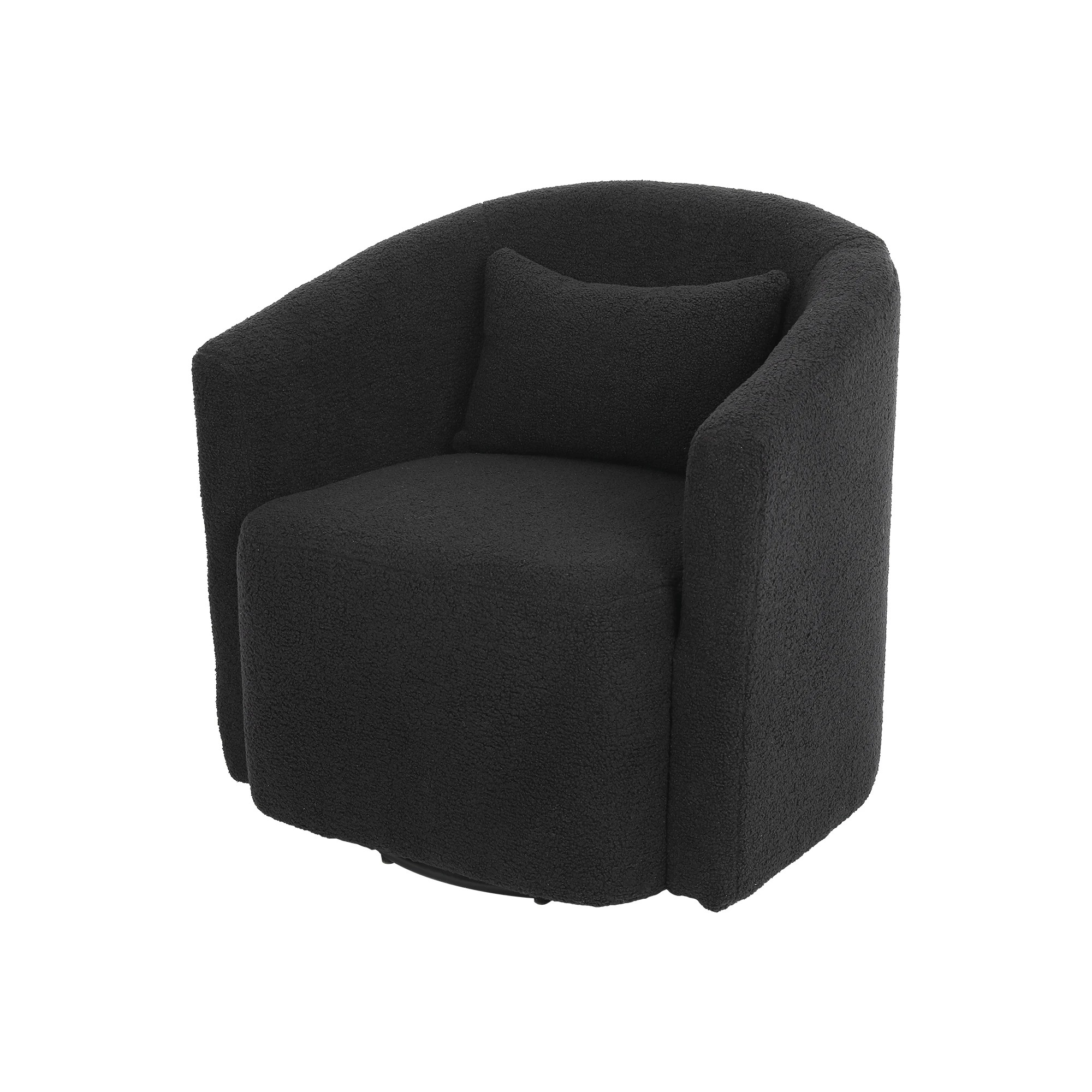 1 Levede Swivel Armchair Boucle - Black, 1 of 6