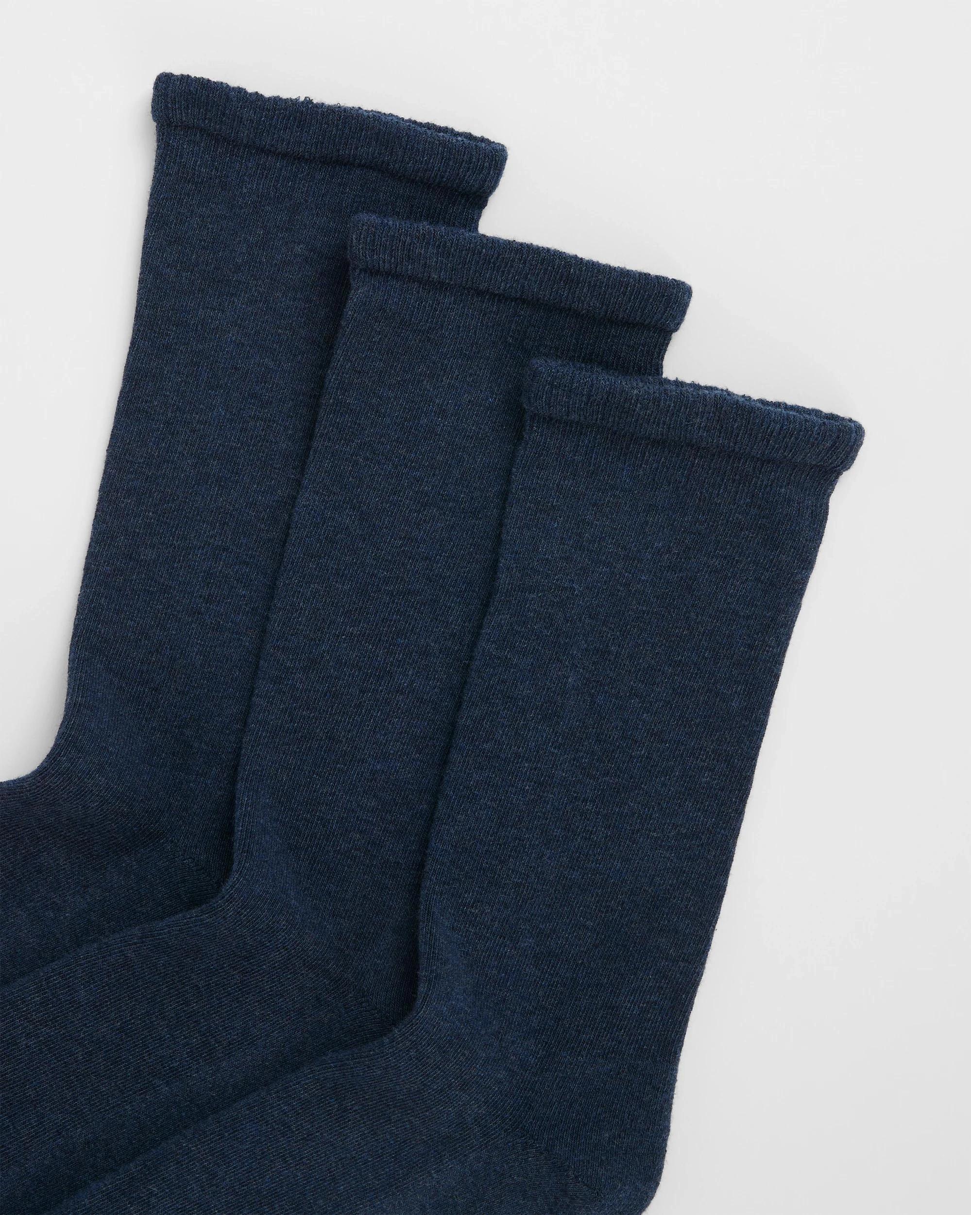 3 Maxx Australian Cotton Blend 3 Pack Comfort Crew Socks NAVY MARLE, 3 of 3