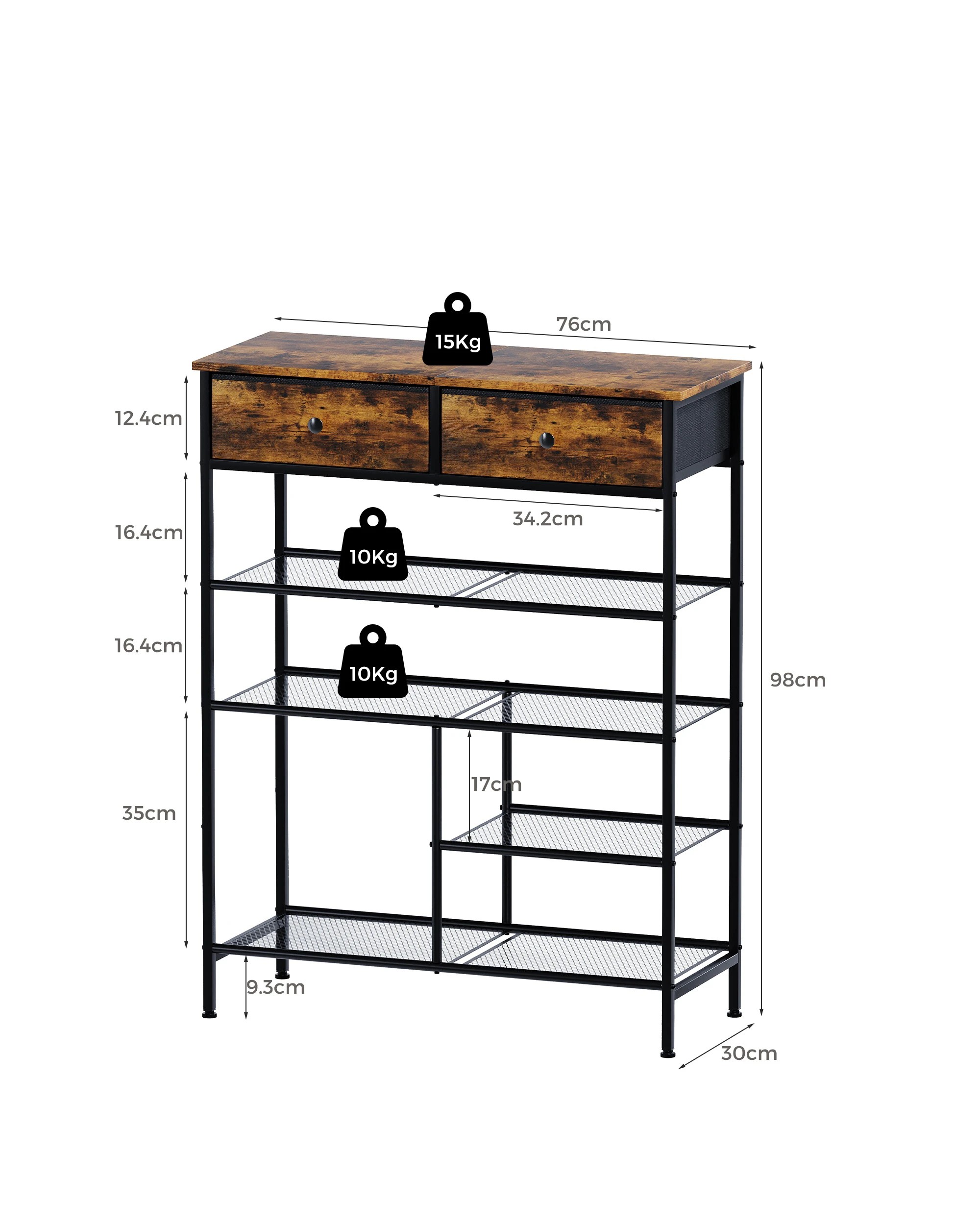 10 Advwin Shoe Rack Shoe Storage Organizer w/ 2 Drawers and Open Mesh Shelves Freestanding Shoe Shelves, 10 of 10