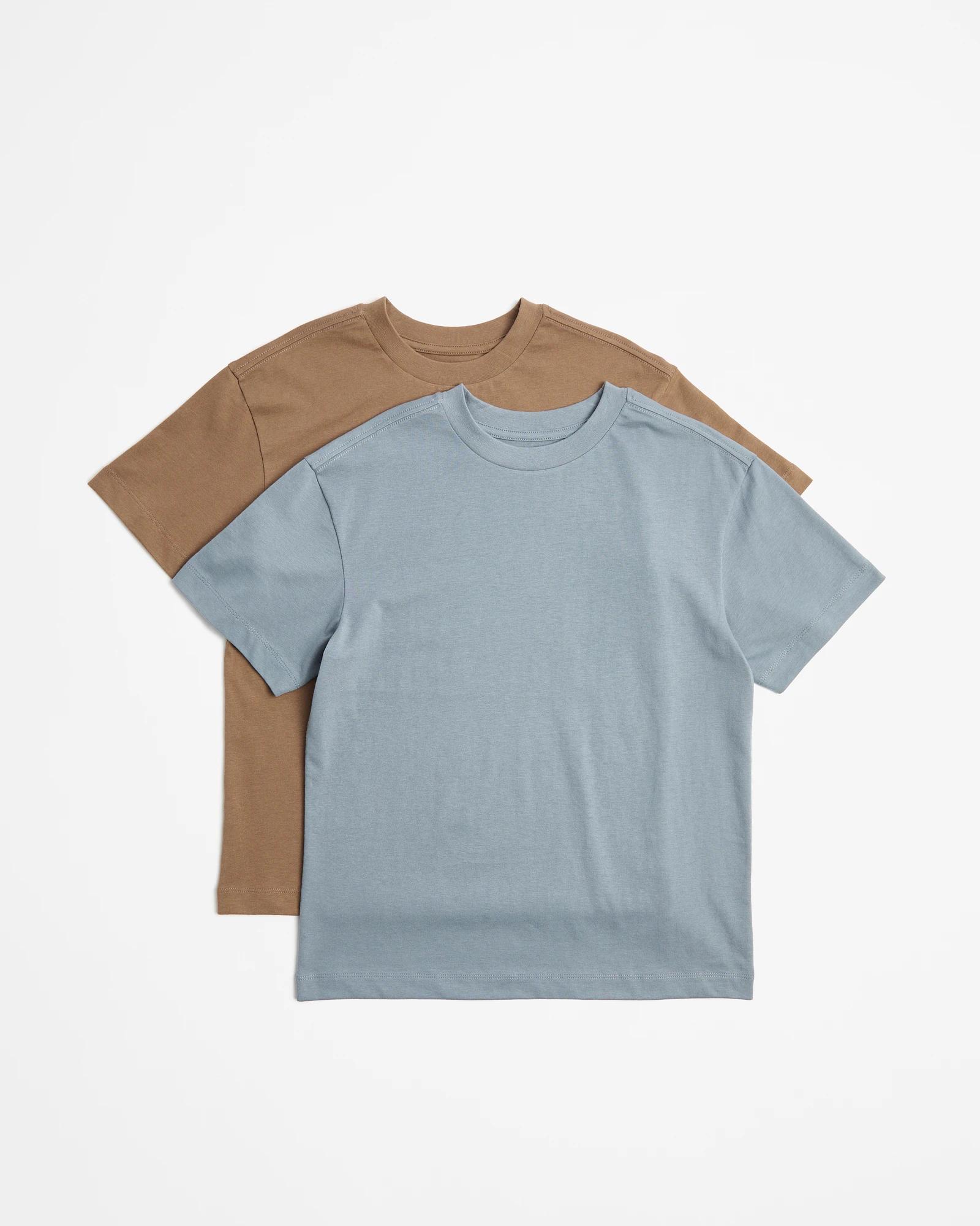 1 Target Australian Cotton T-shirt 2 Pack BLUE / BROWN, 1 of 4