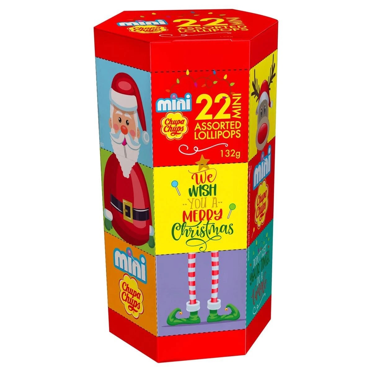 1 Mini Chupa Chups 22 Piece Assorted Lollipop Christmas Tube 132g, 1 of 2