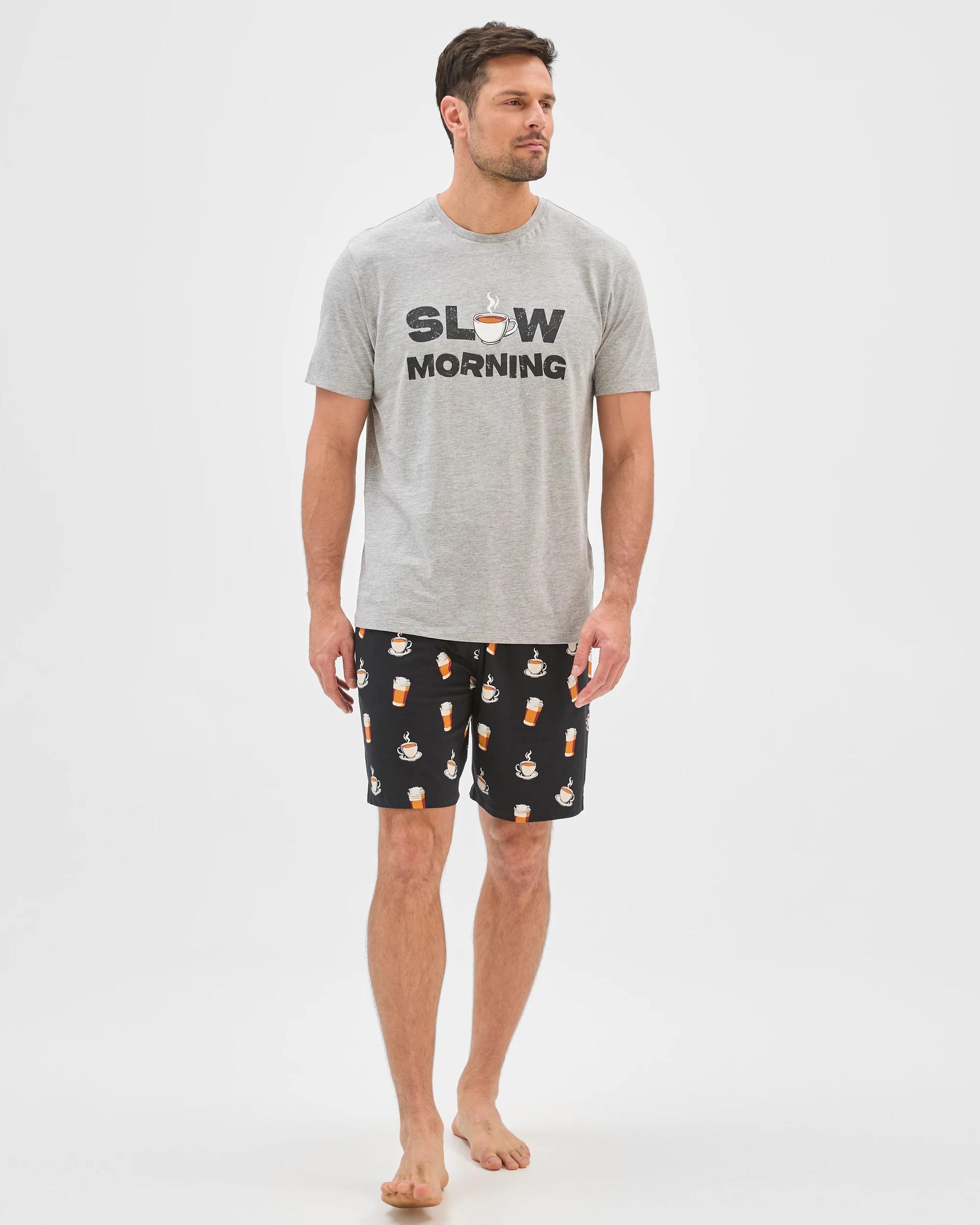 1 Maxx Australian Cotton Blend Sleep T-Shirt GREY SLOW MORNING, 1 of 6