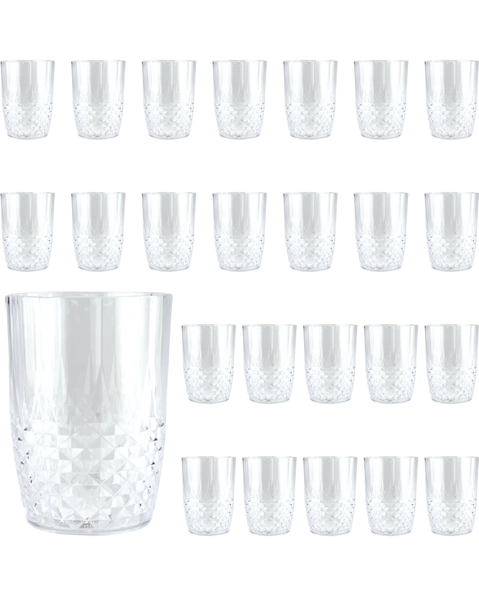 1 Partyrama Crystal Look Acrylic Tumbler Glasses 450ml Bulk Pack of 24 - Clear, 1 of 1