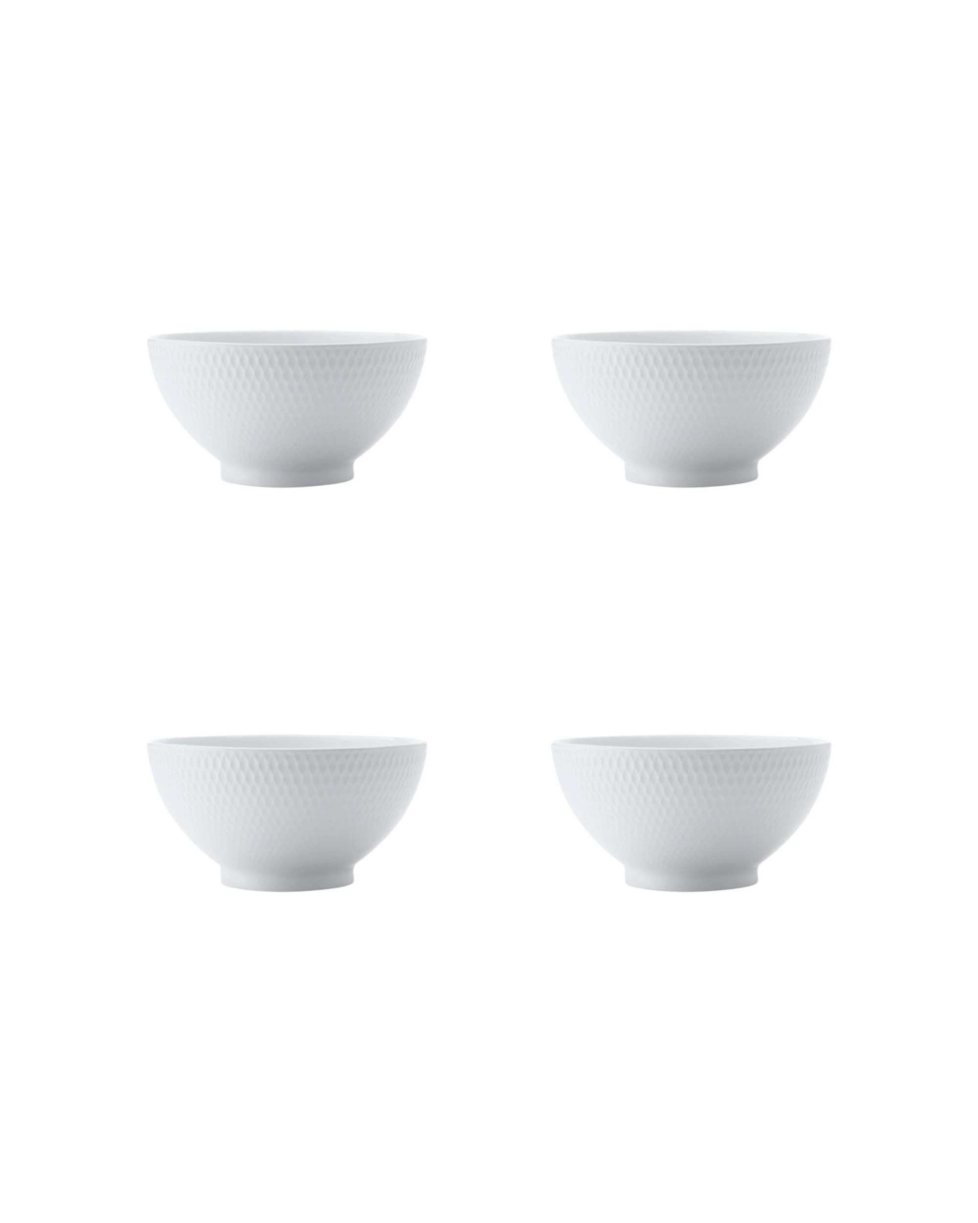 1 Maxwell & Williams 4pc Porcelain Basics Diamonds Rice Bowl Set 15cm Porcelain Bowls Set - White, 1 of 1