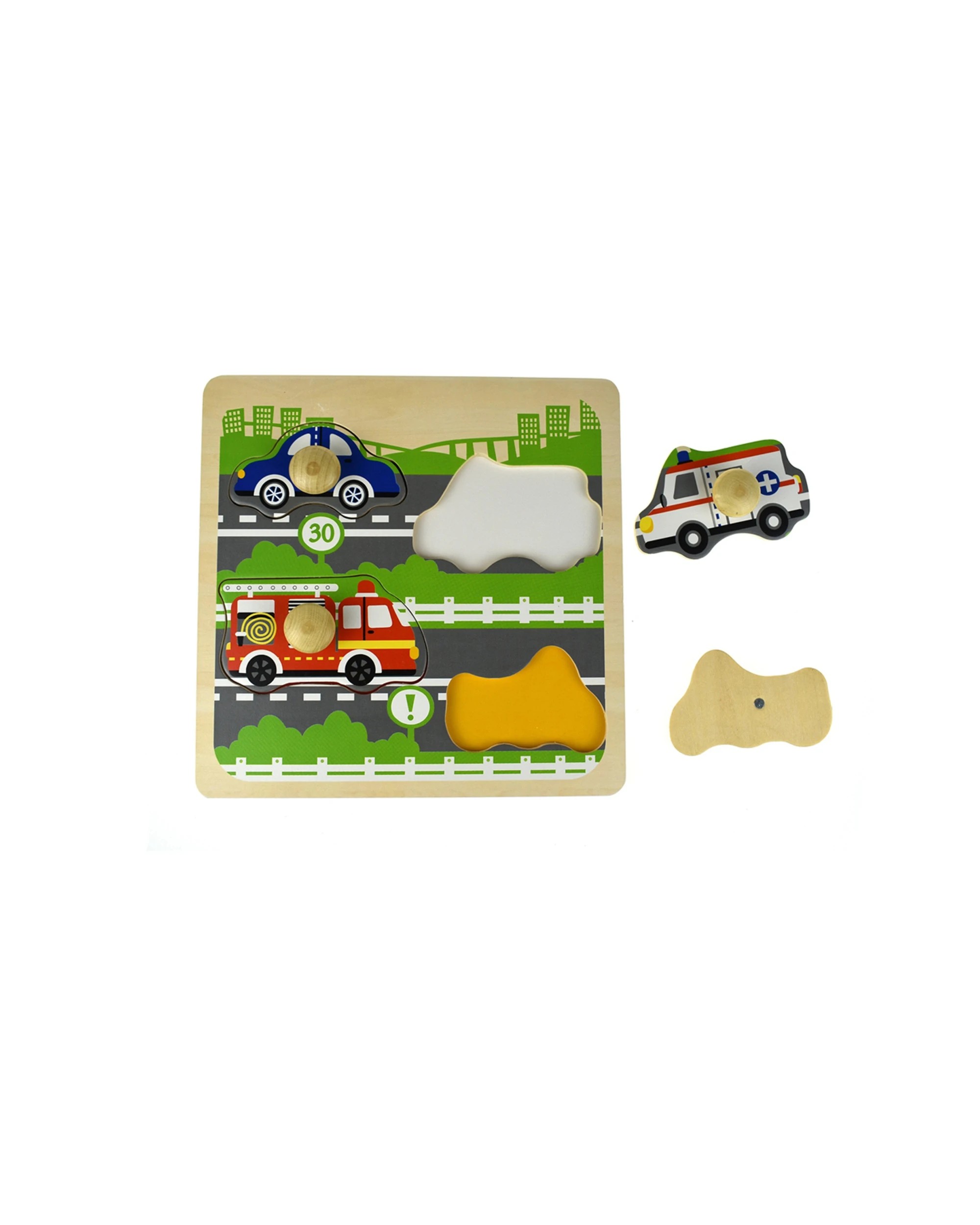 3 Kaper Kidz Traffic Large Peg Kids Wooden Puzzle Set - Multi, 3 of 5