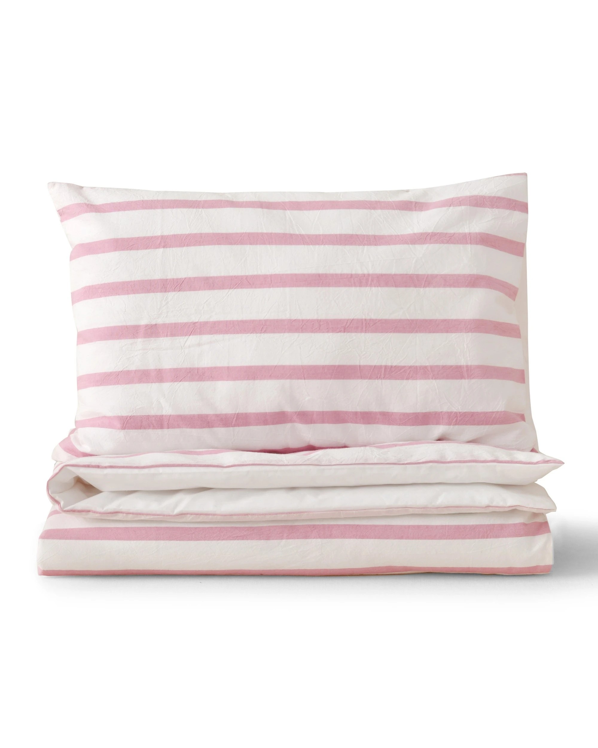 2 Dreamaker Baby Bask Washed Cotton Yarn Dyed Stripe Quilt Cover Set - COT Size - Pink Pearl, 2 of 7