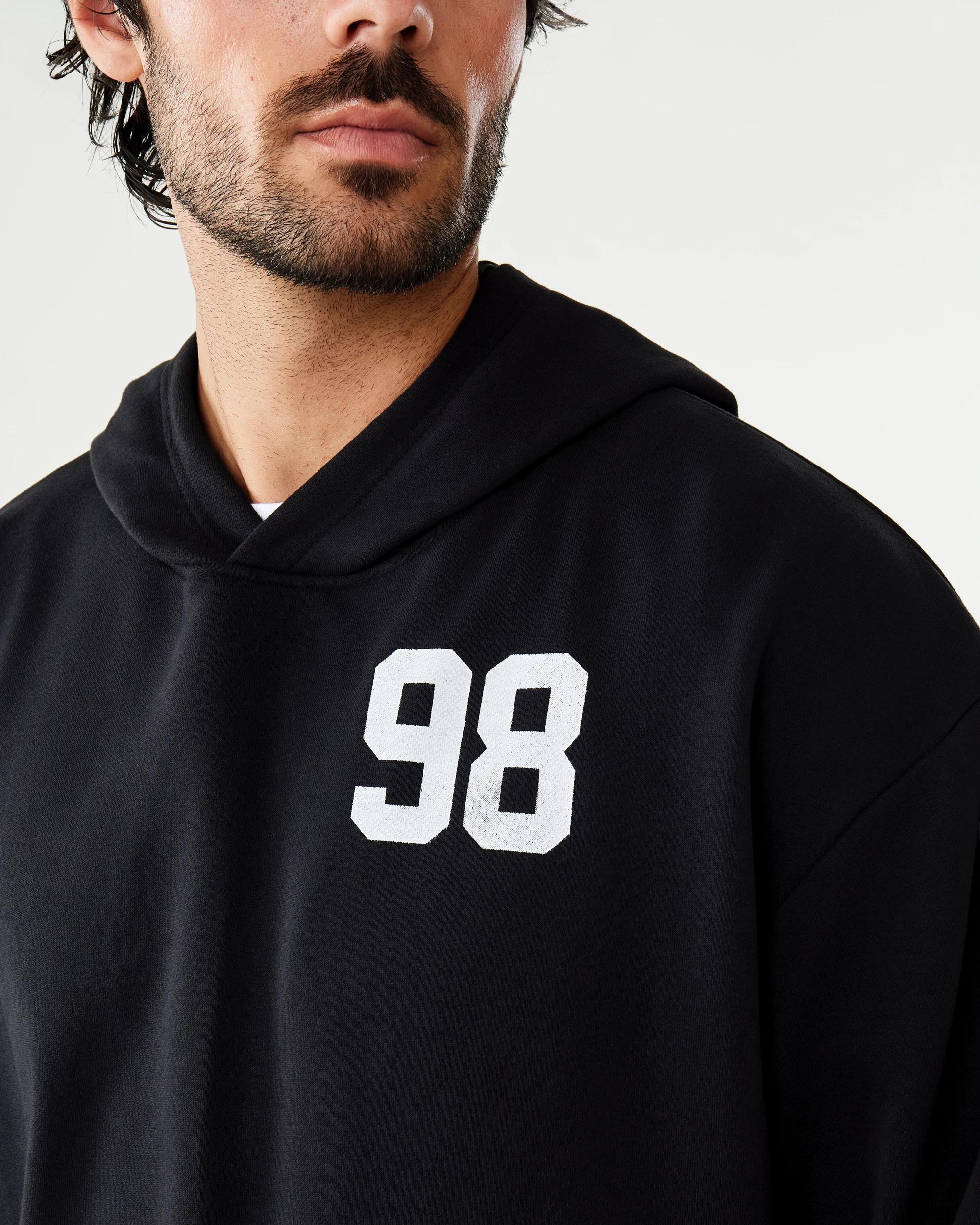 7 Terry Boxy Print Hoodie Blk Super, 7 of 10
