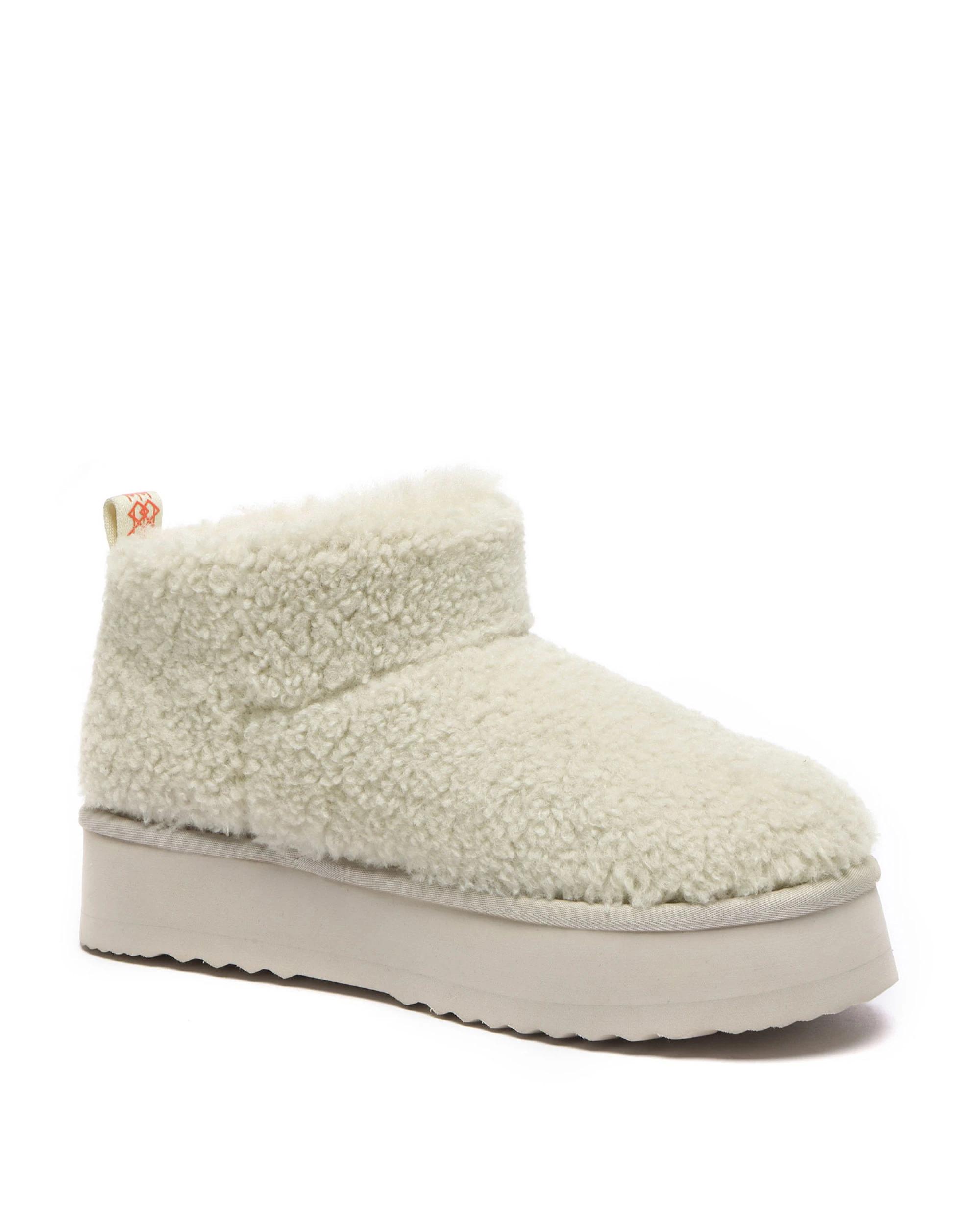 2 Everau Womens Ultra Platform Teddycozy SAND, 2 of 5