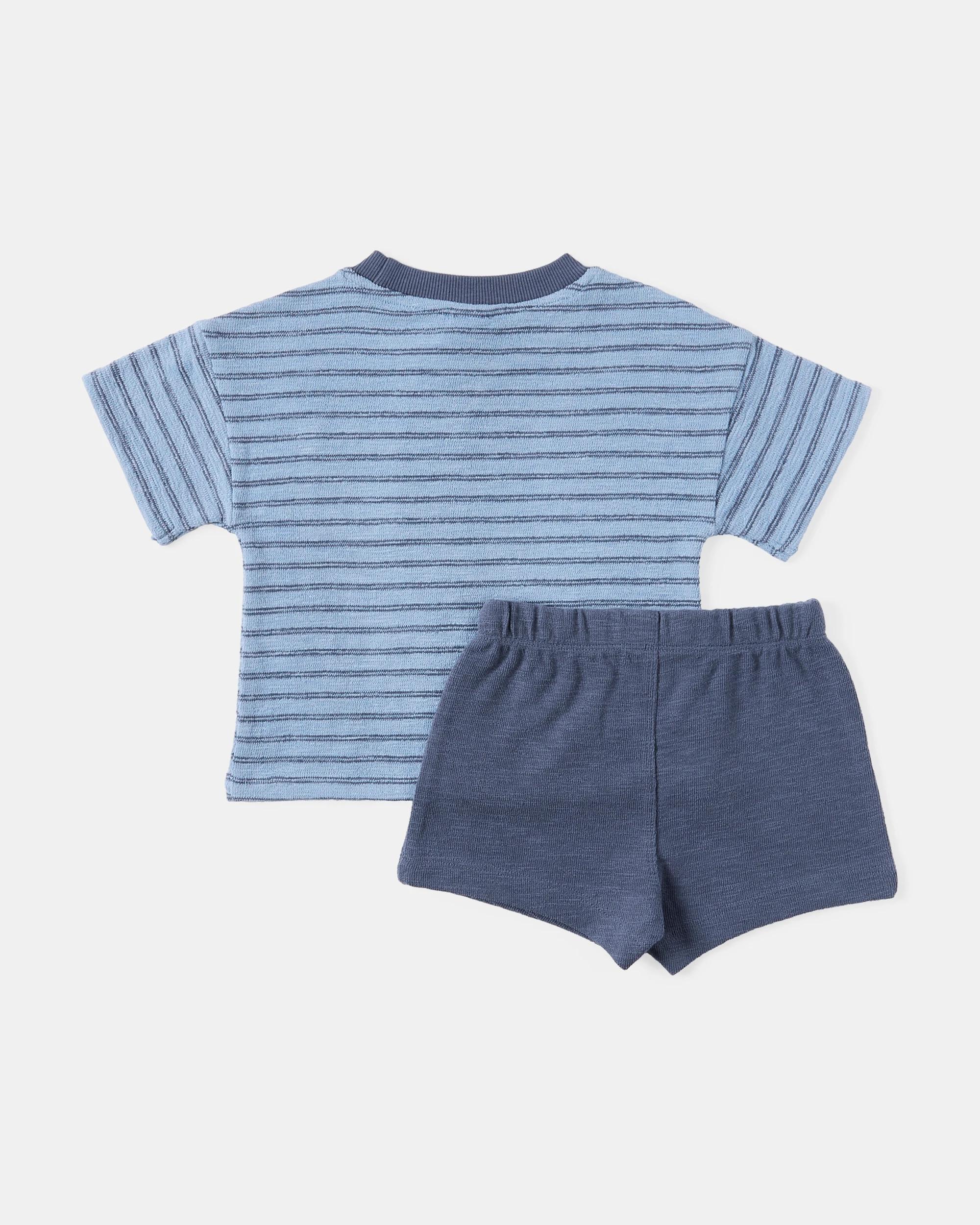 2 Short Sleeve Slub Set Blu Strps, 2 of 6