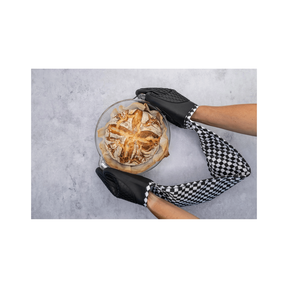 7 Cuisena Silicone Fabric Double Oven Glove - Heat Resistant Kitchen Mitt
 - Black, 7 of 8